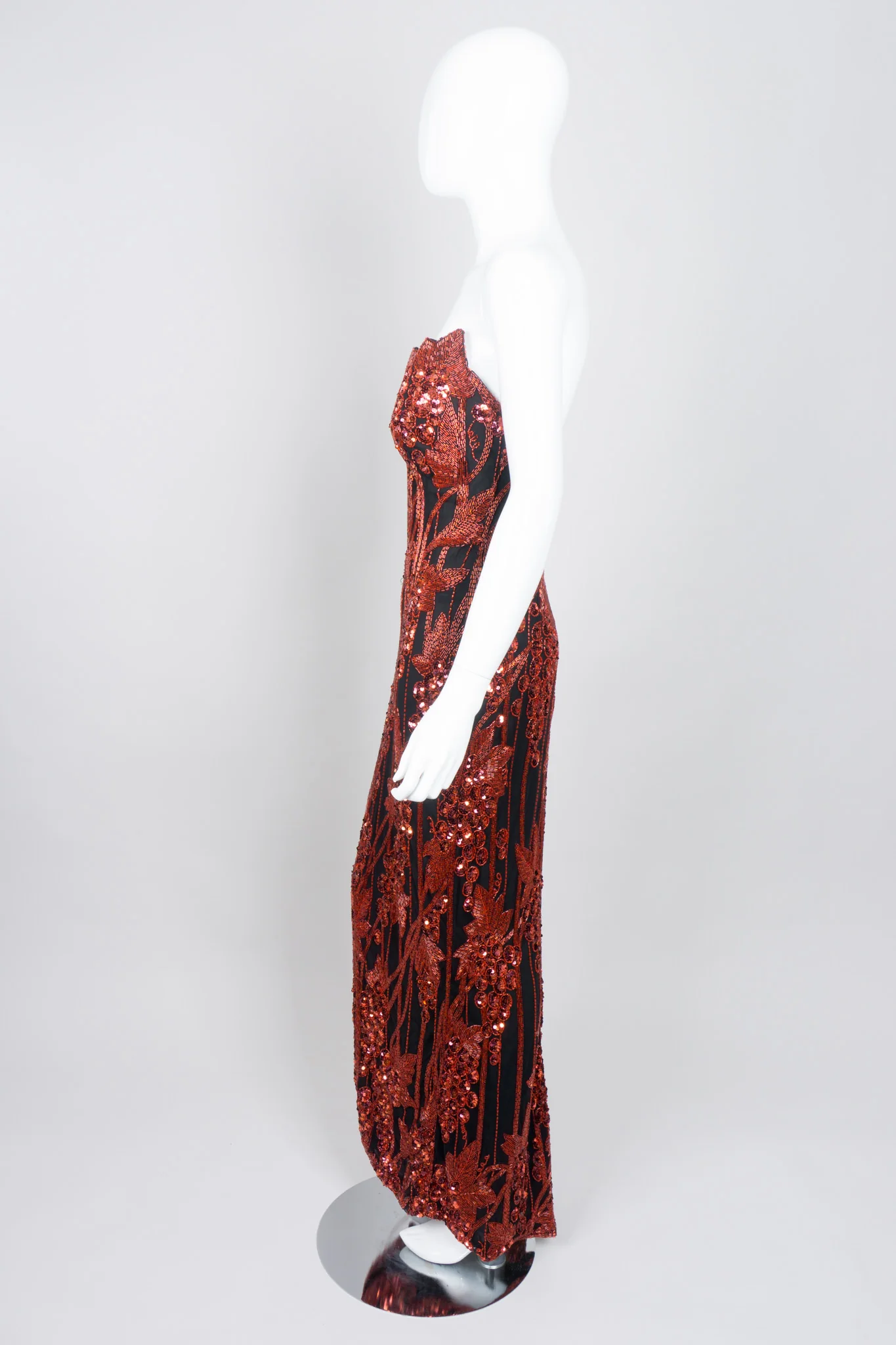 Red Grapes Beaded Gown - Image 4