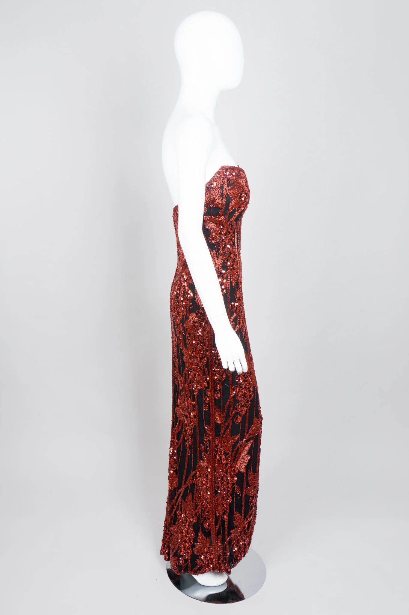 Red Grapes Beaded Gown - Image 8
