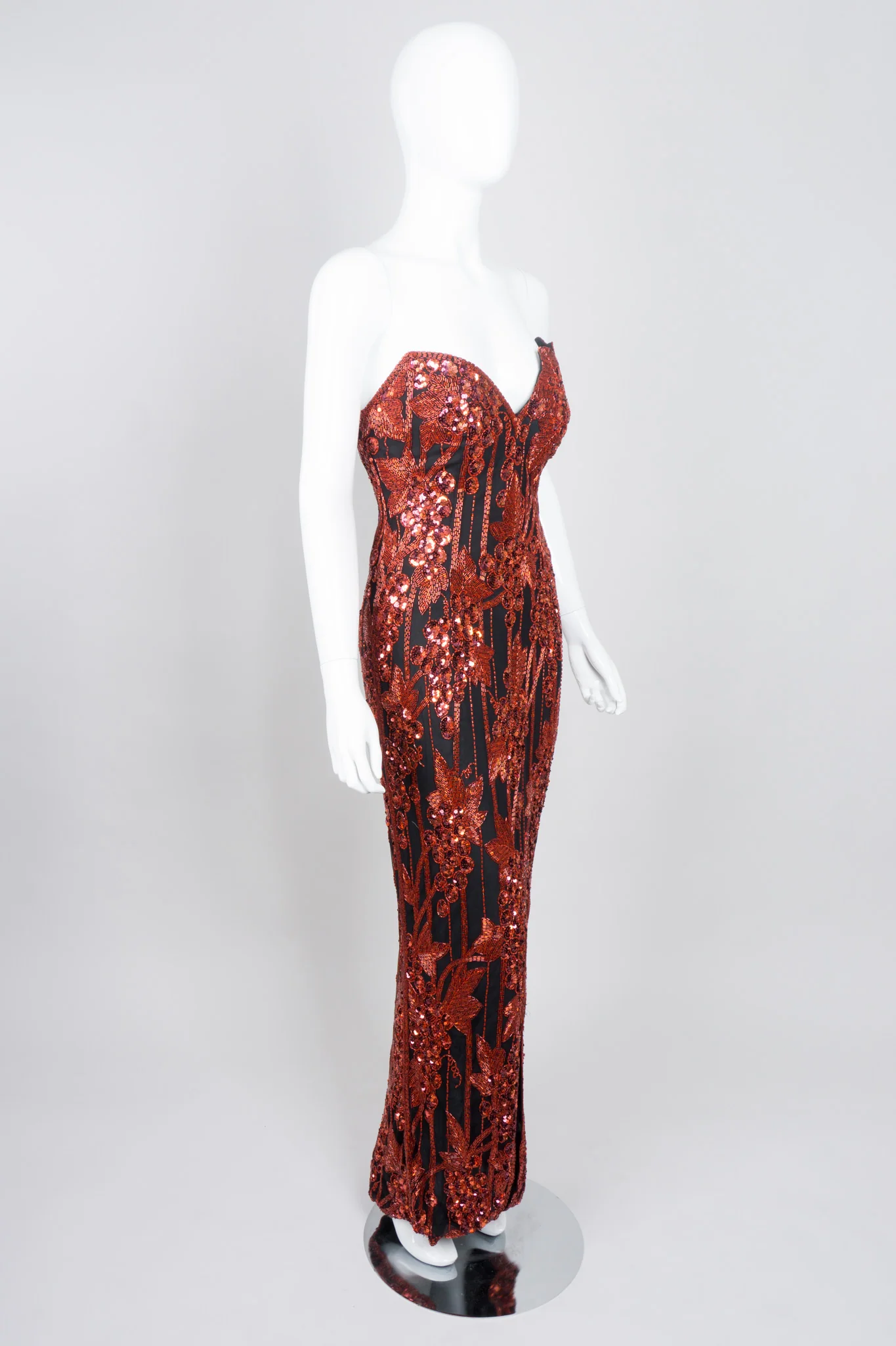 Red Grapes Beaded Gown - Image 9