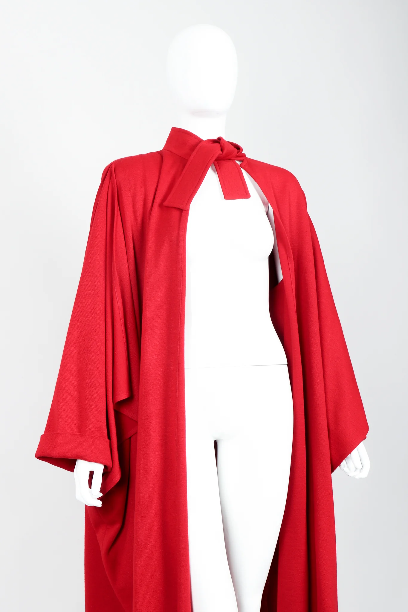 Red Knit Cape Coat & Pant Set - Image 11