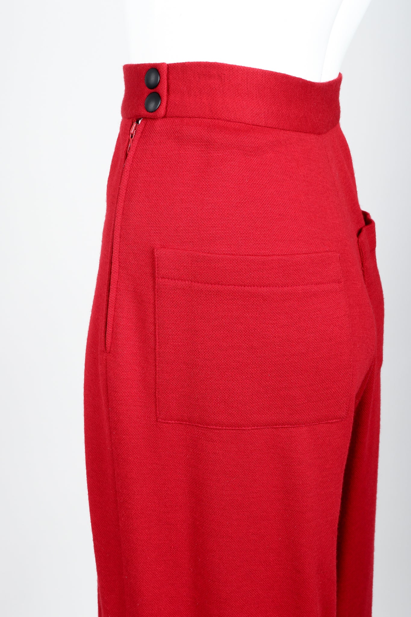 Red Knit Cape Coat & Pant Set - Image 17
