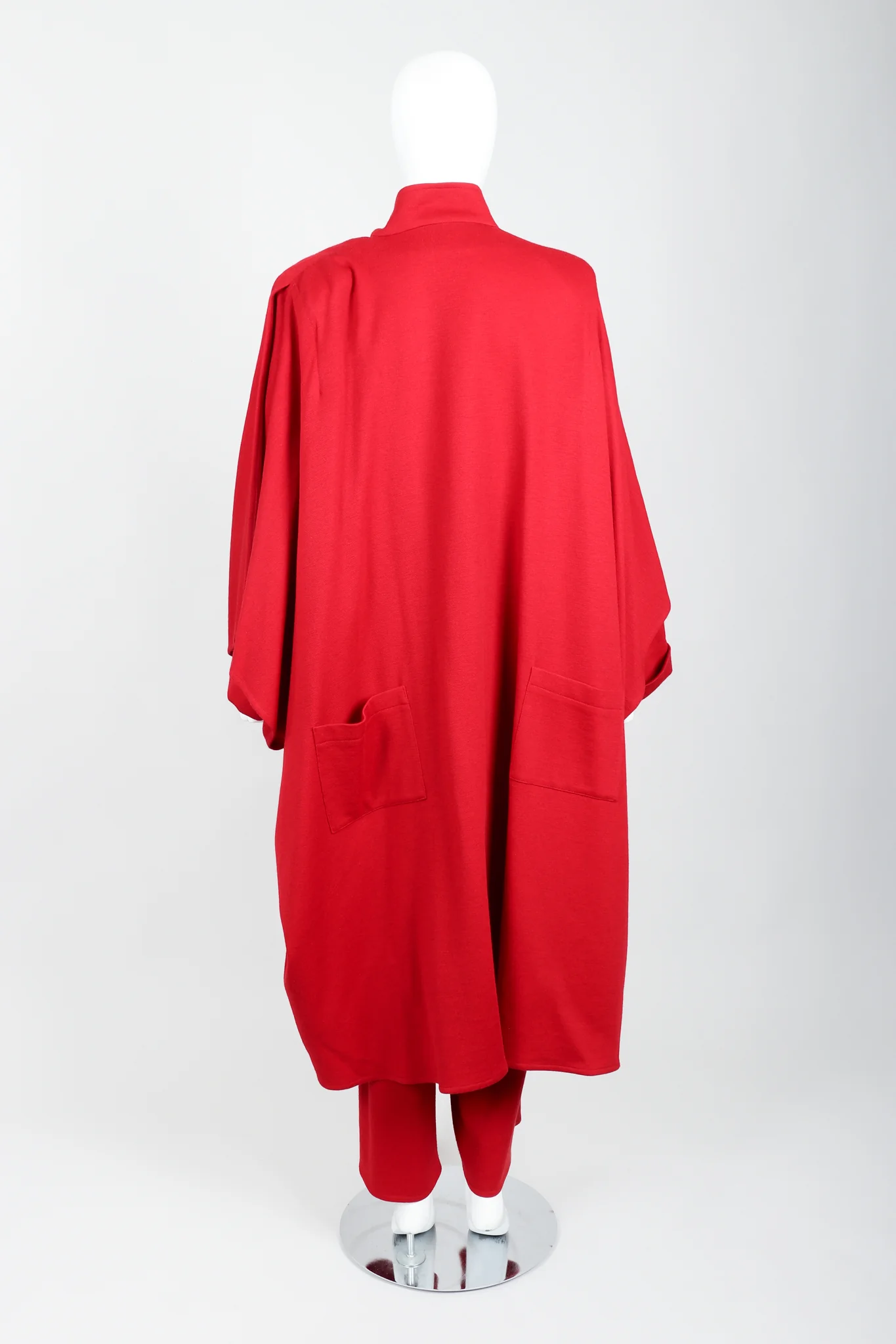 Red Knit Cape Coat & Pant Set - Image 8