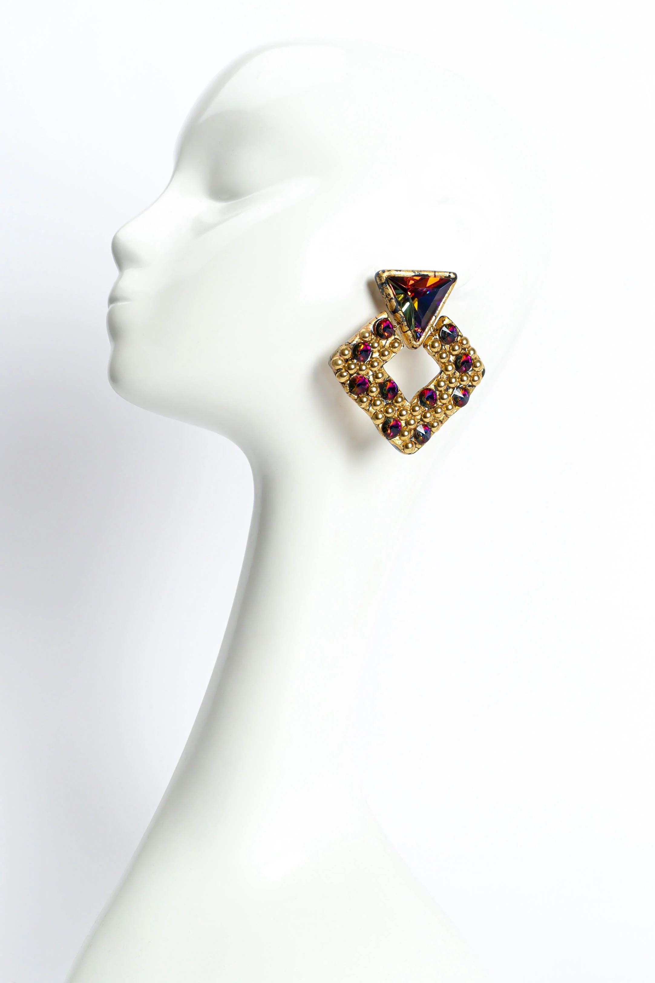 Regal Pyramid Drop Earrings - Image 2