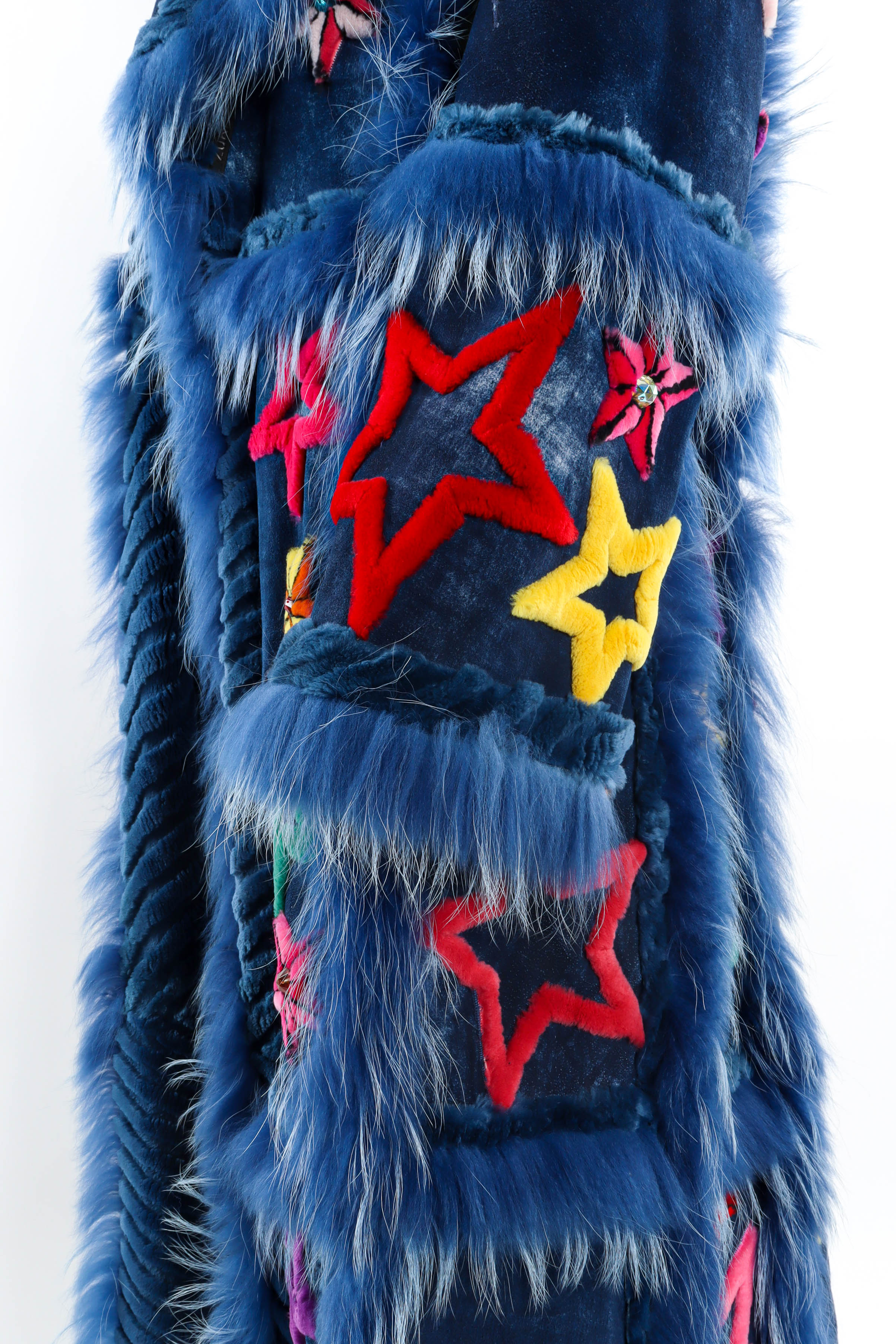 Star Motif Reversible Leather Fur Coat - Image 13