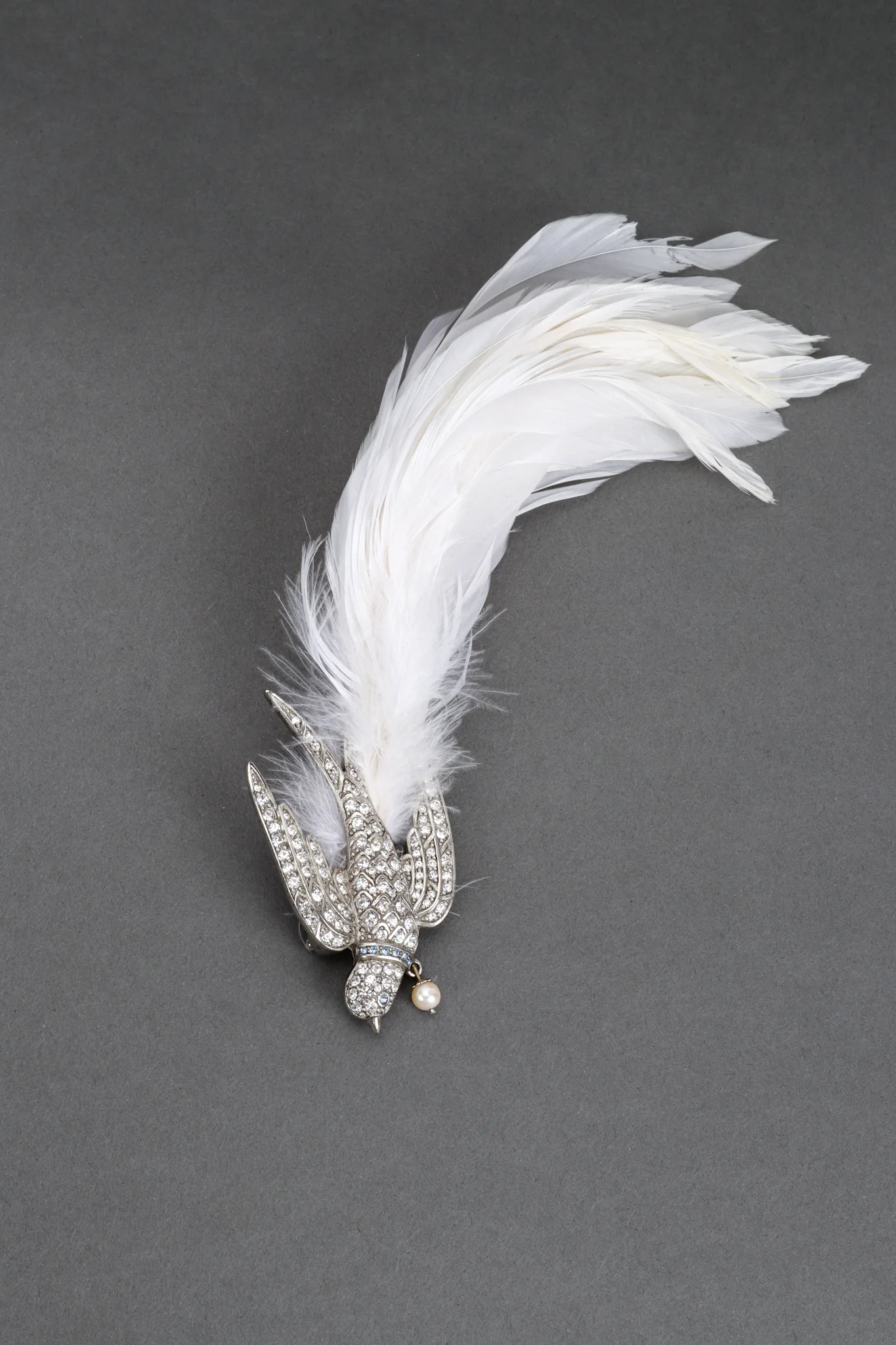 Rhinestone Bird Feather Brooch - Image 3