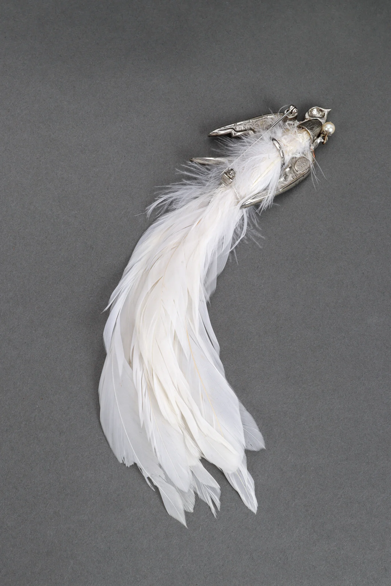 Rhinestone Bird Feather Brooch - Image 5