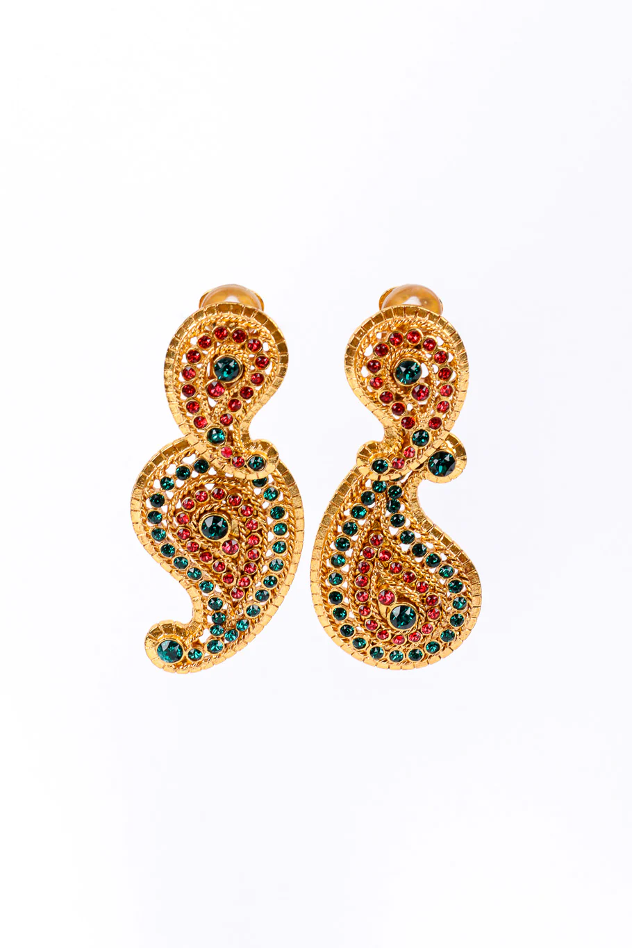 Rhinestone Boteh Drop Earrings