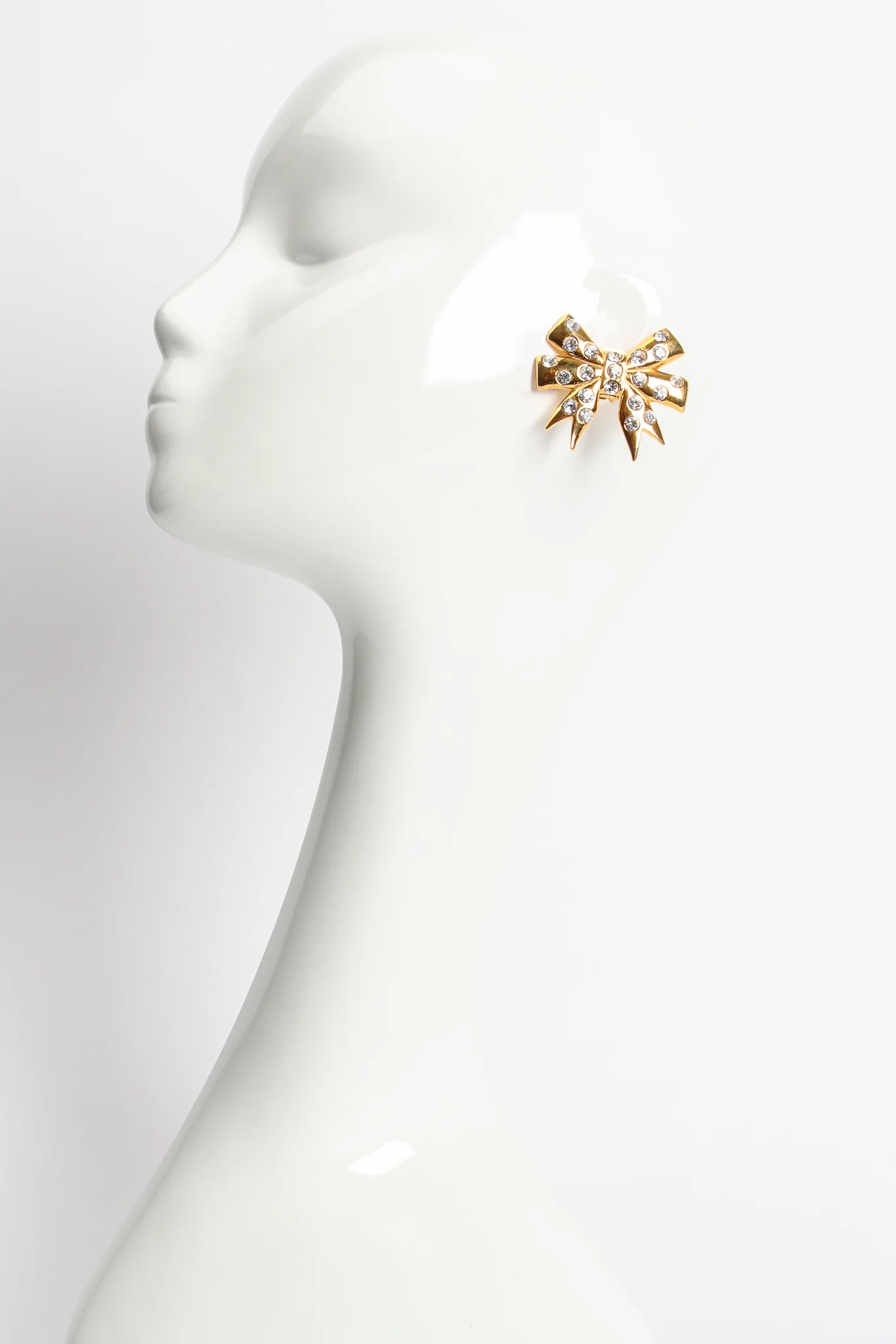 Rhinestone Bow Earrings - Image 3