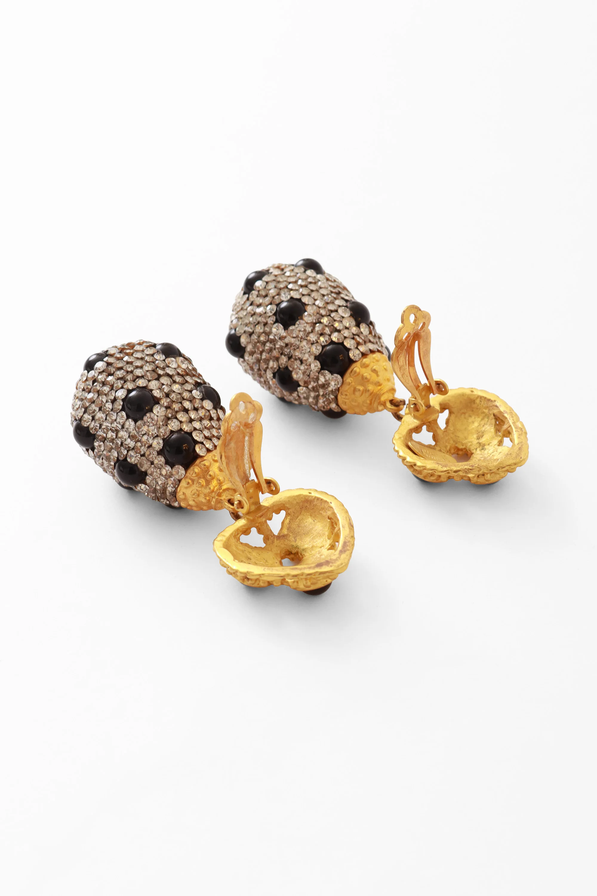 Rhinestone Cabochon Egg Drop Earrings - Image 4