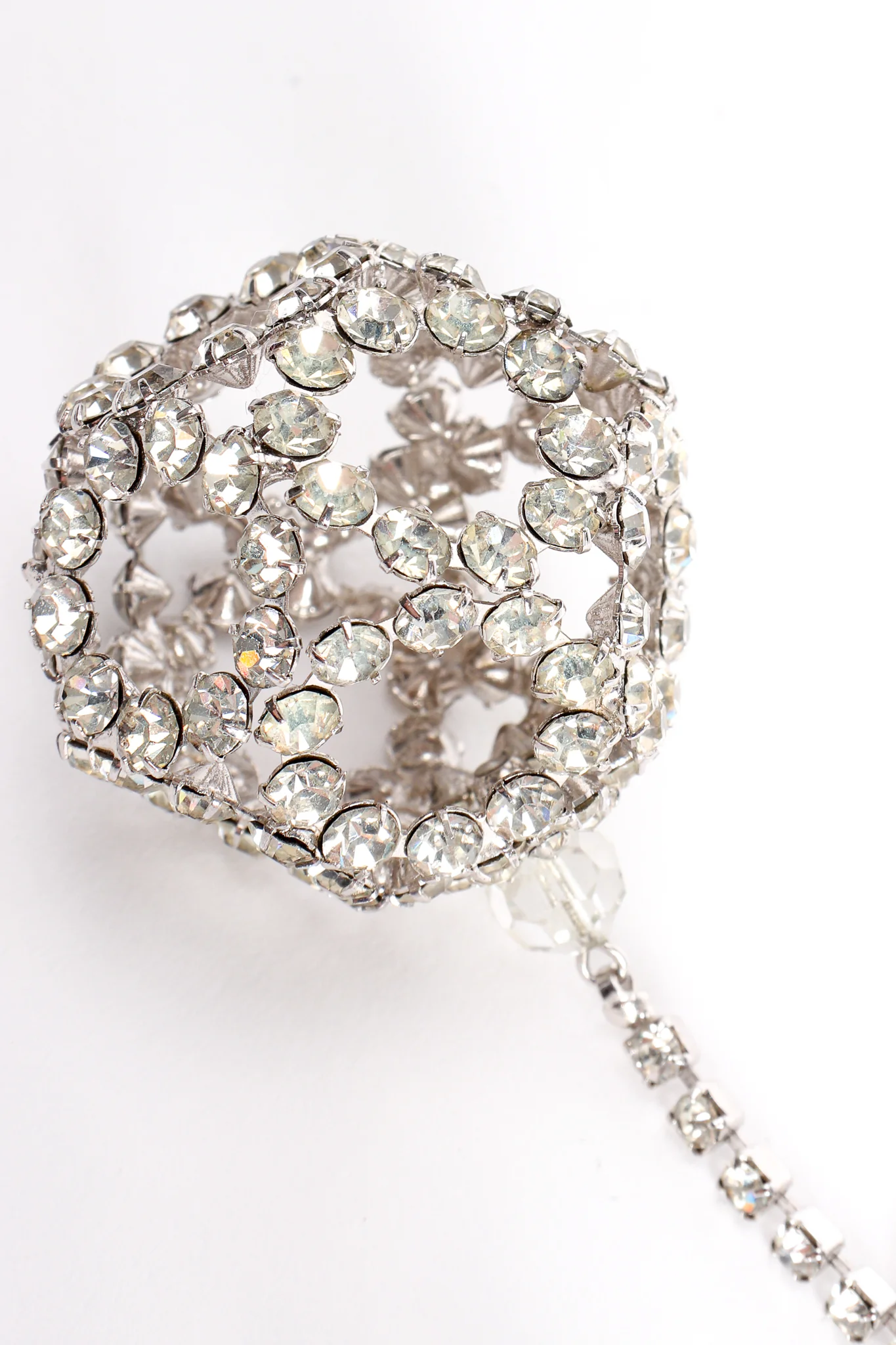 Rhinestone Cage Ball Drop Earrings - Image 2