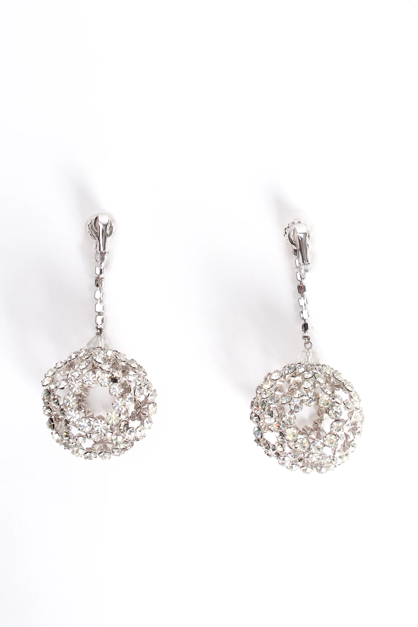 Rhinestone Cage Ball Drop Earrings - Image 6