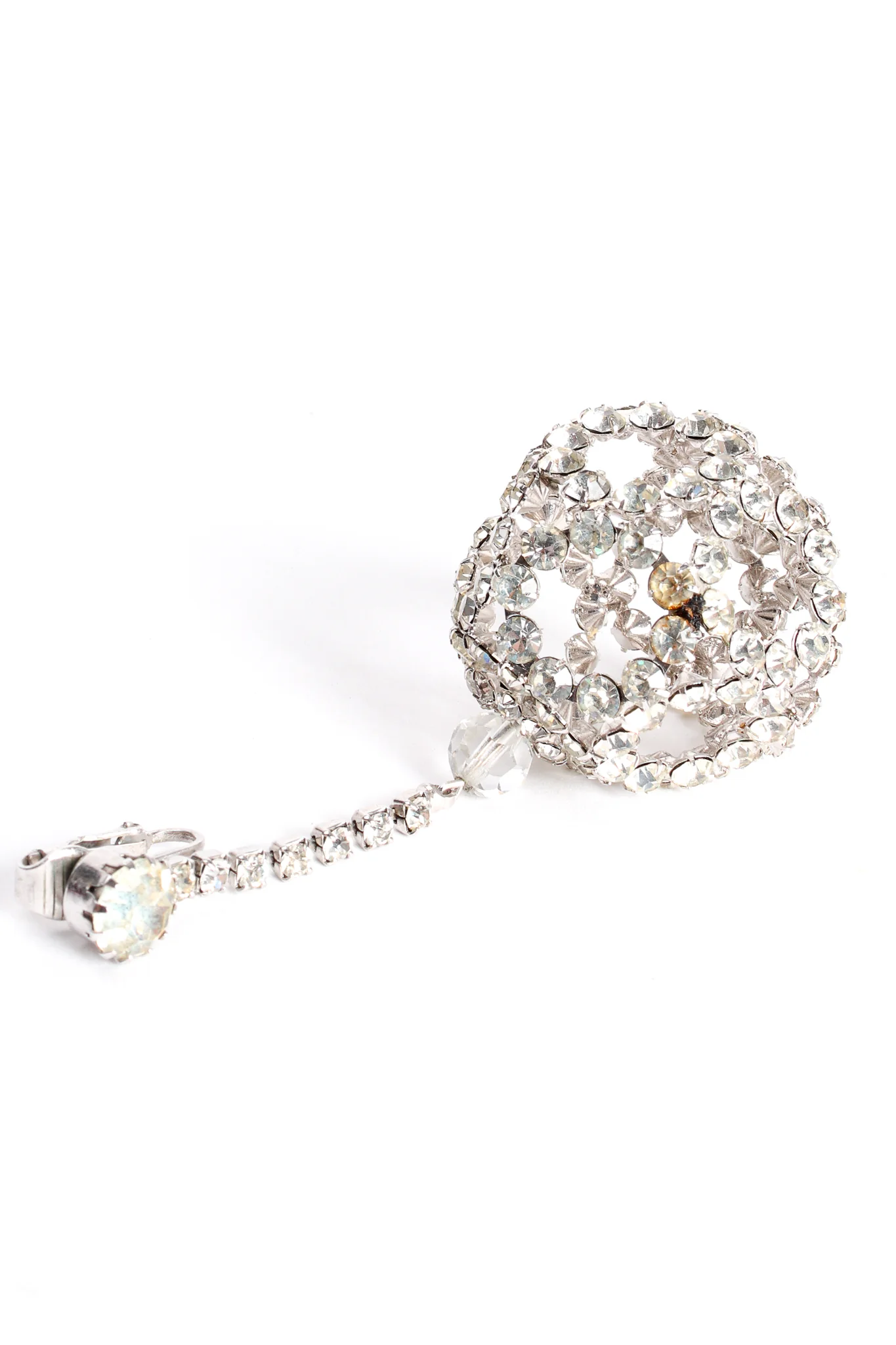 Rhinestone Cage Ball Drop Earrings - Image 7
