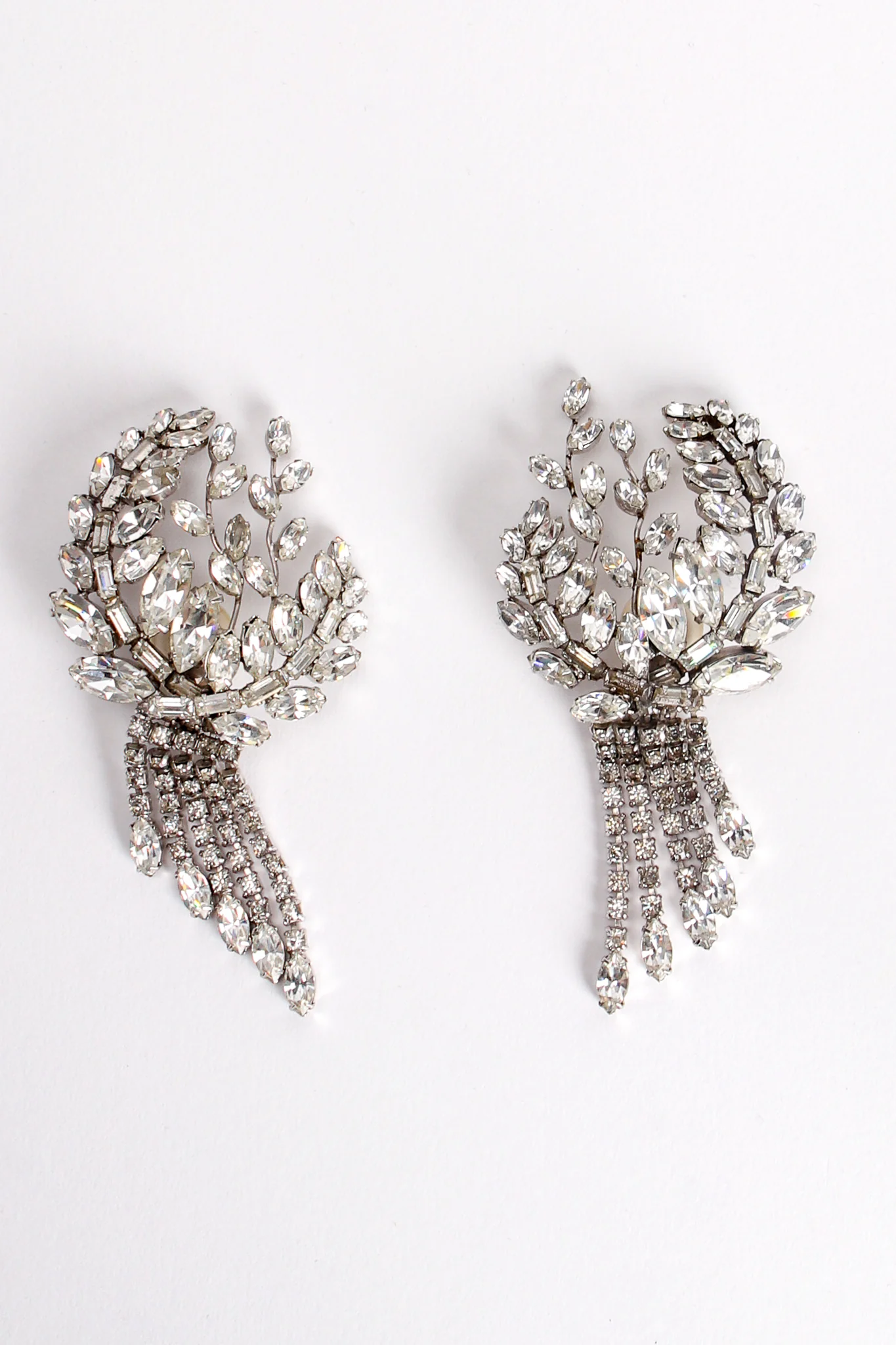 Crystal Laurel Fringe Climber Earrings - Image 3