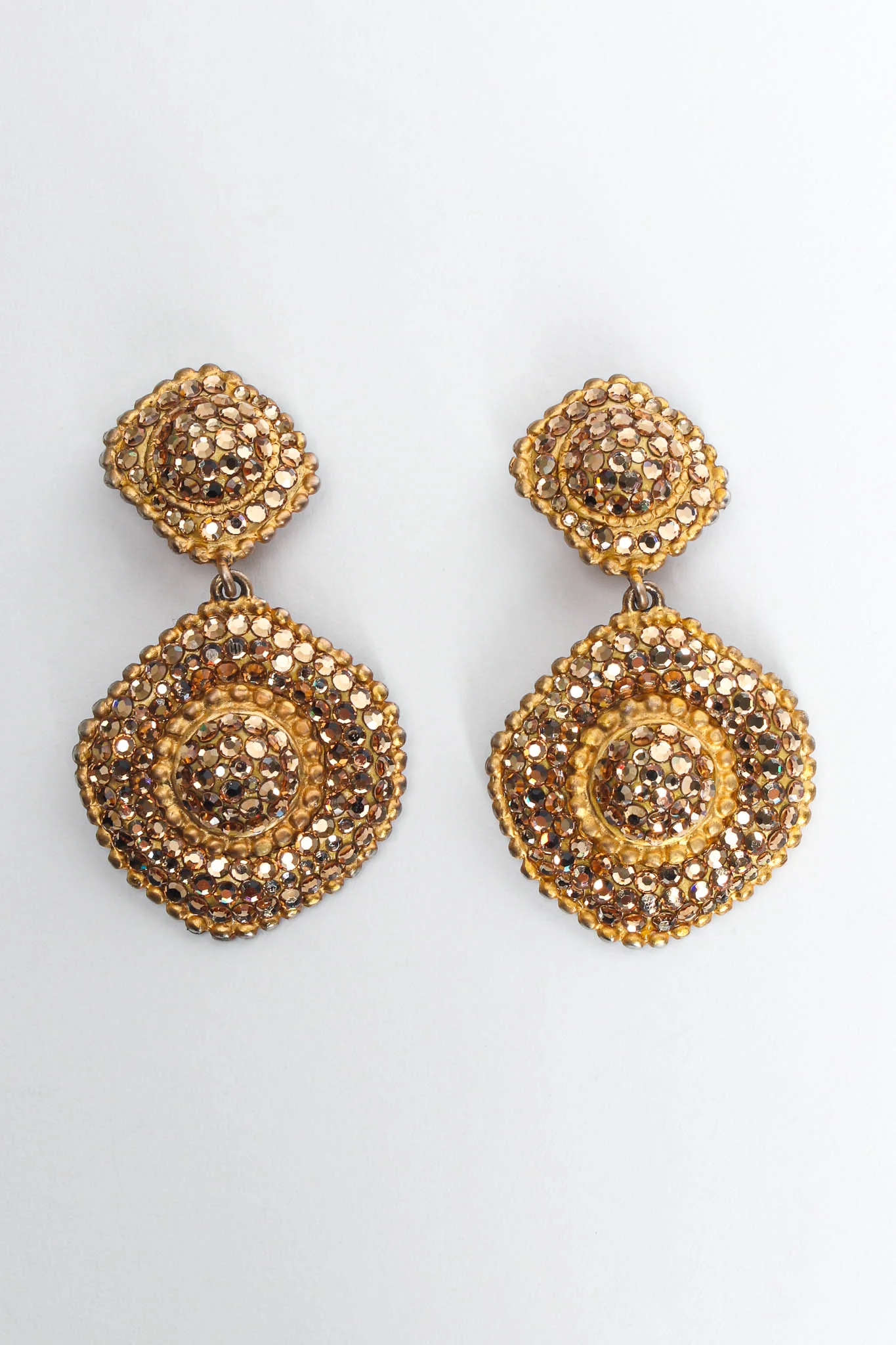 Dome Plate Rhinestone Earrings - Image 5