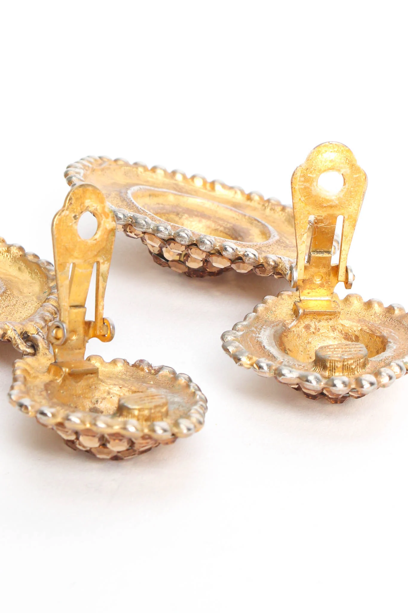 Dome Plate Rhinestone Earrings - Image 9