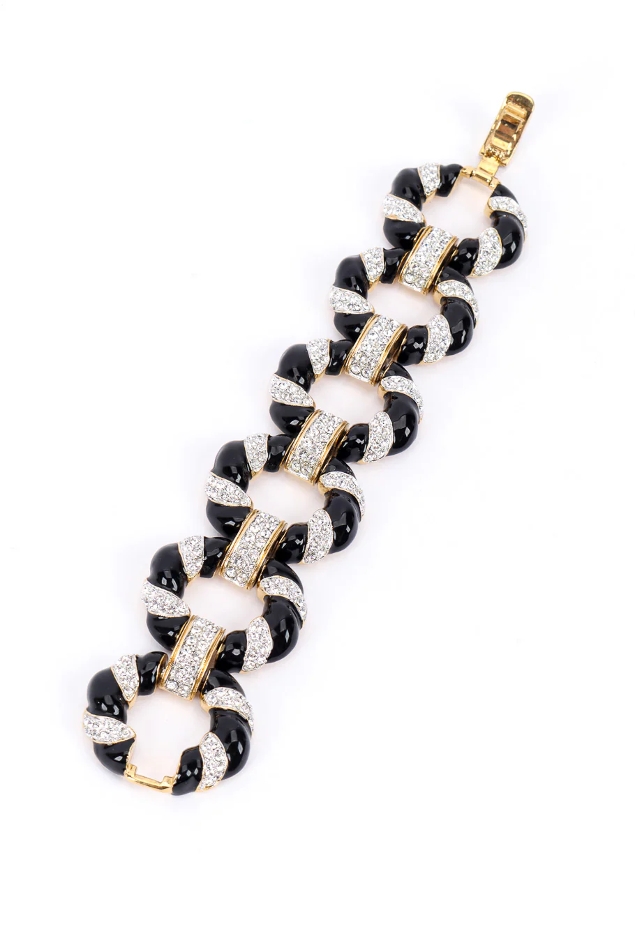 Rhinestone Enamel Oval Link Bracelet