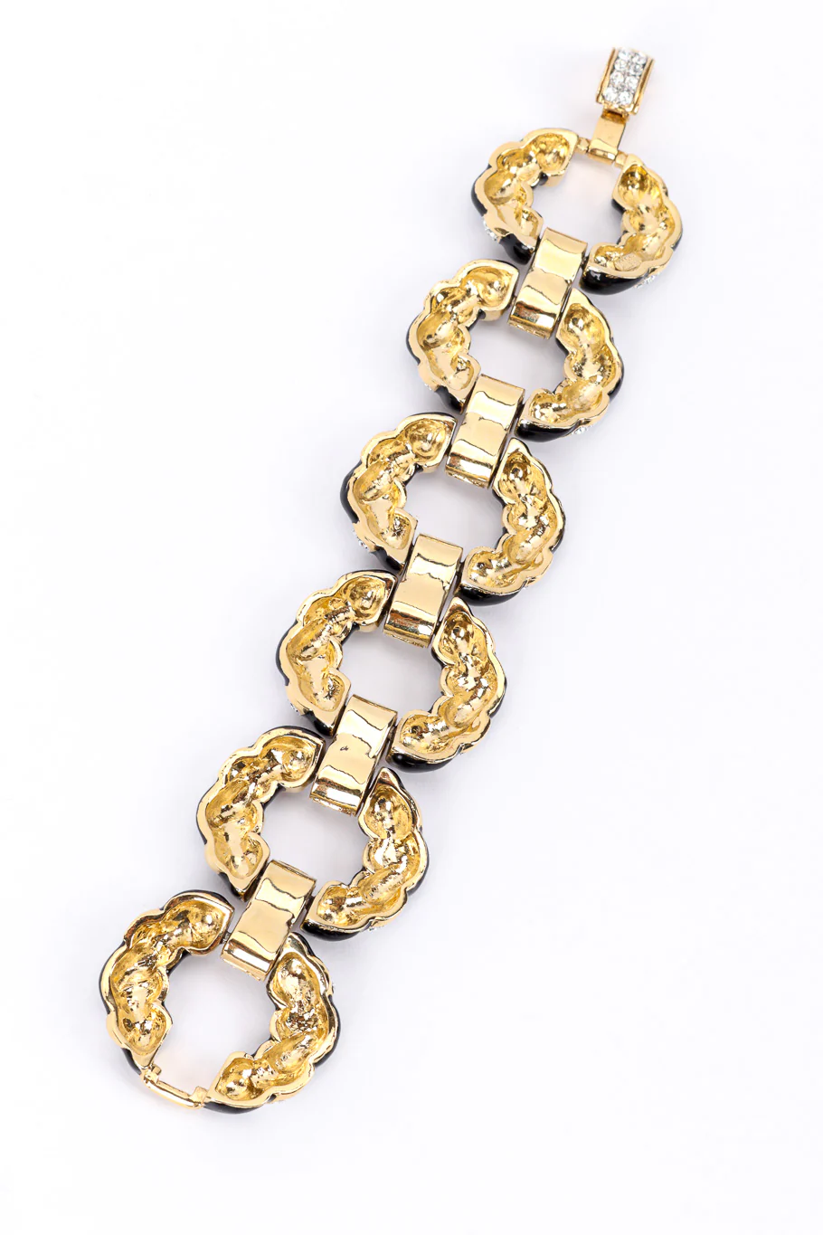 Rhinestone Enamel Oval Link Bracelet - Image 4