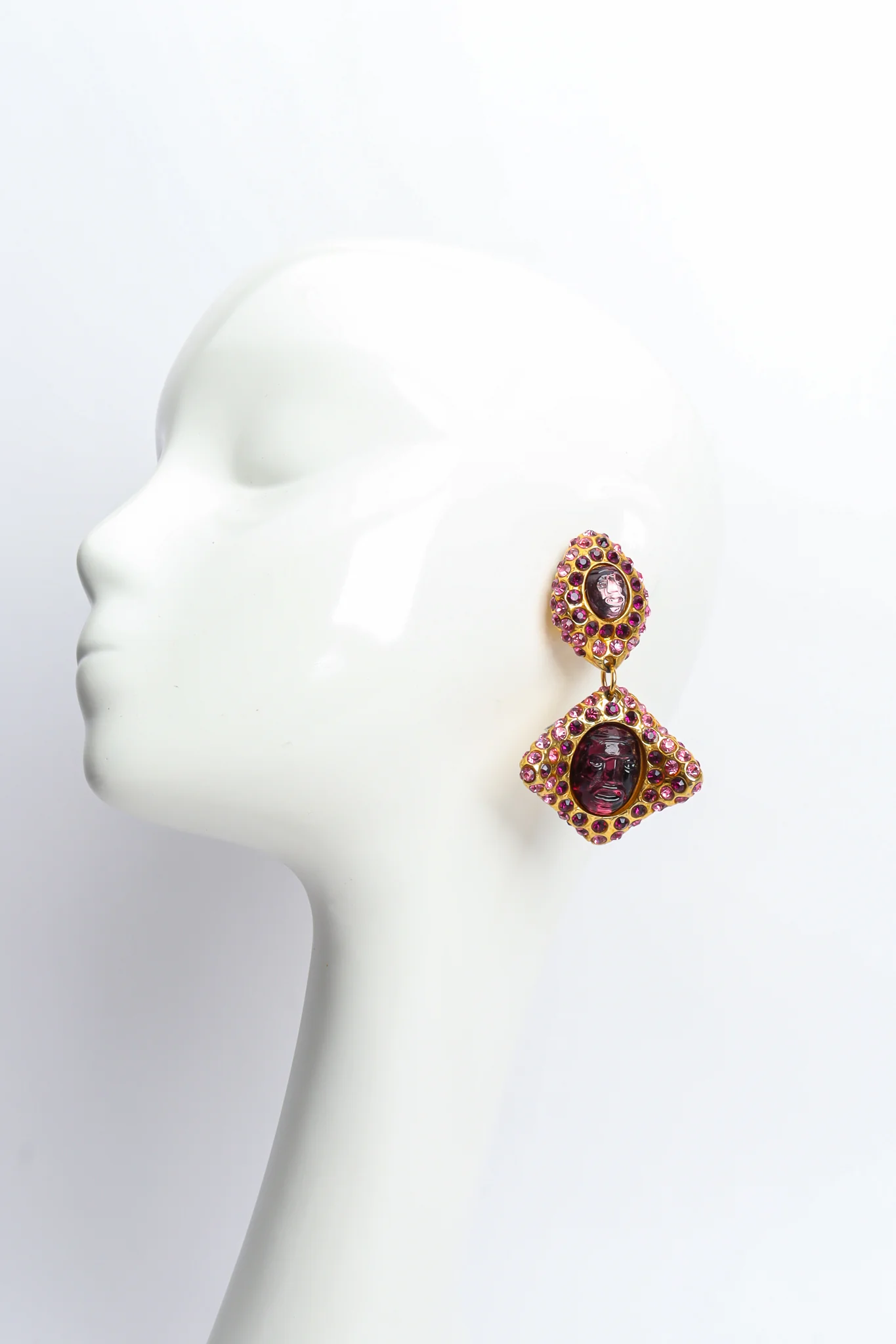 Rhinestone Face Earrings - Image 2