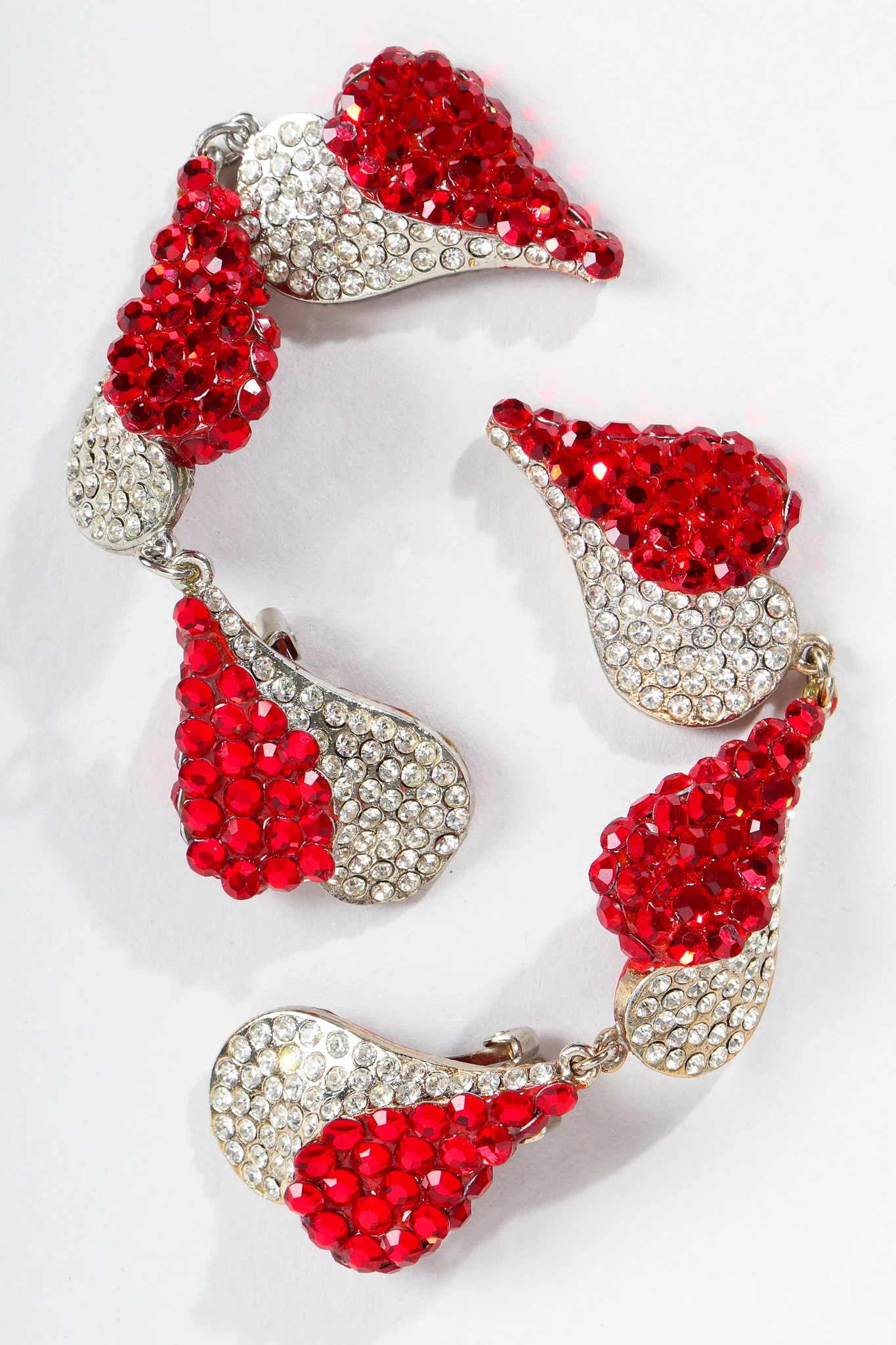 Rhinestone Falling Heart Earrings - Image 3