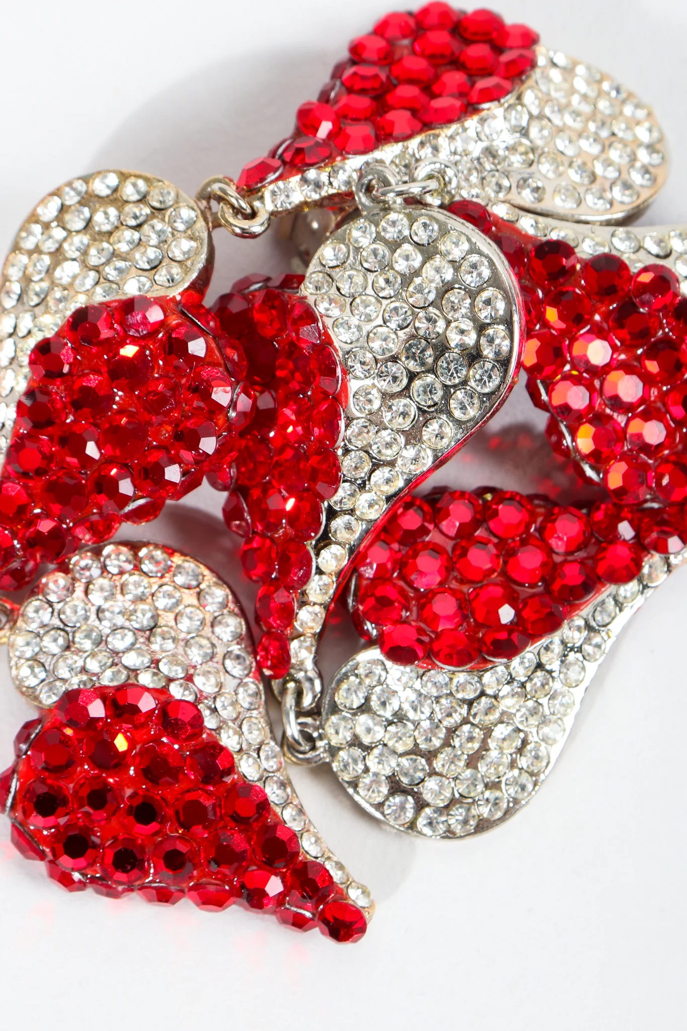 Rhinestone Falling Heart Earrings - Image 5