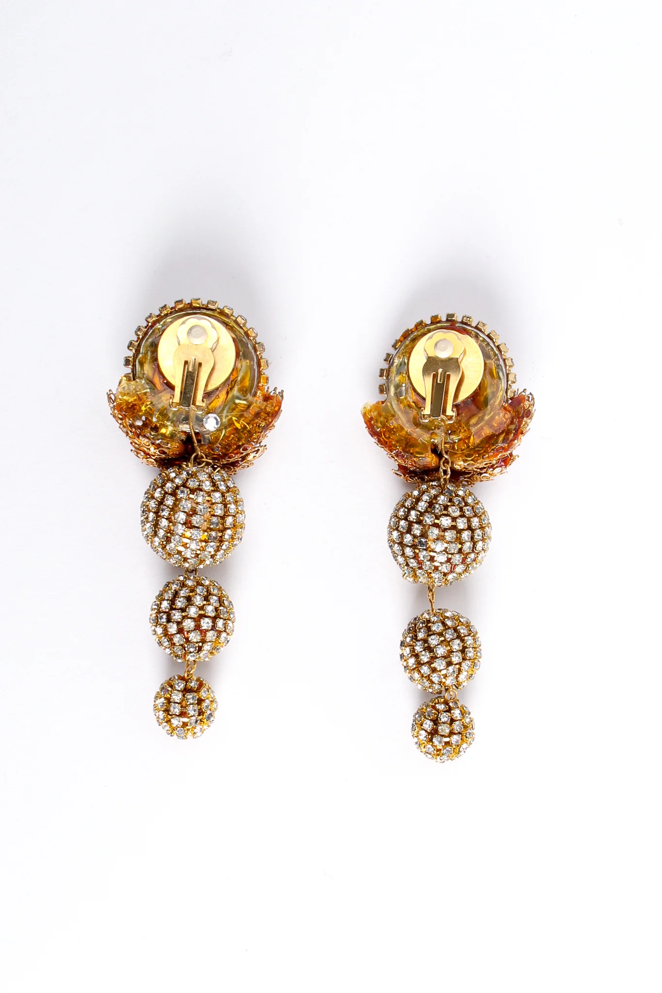 Rhinestone Filigree Ball Drop Earrings - Image 8