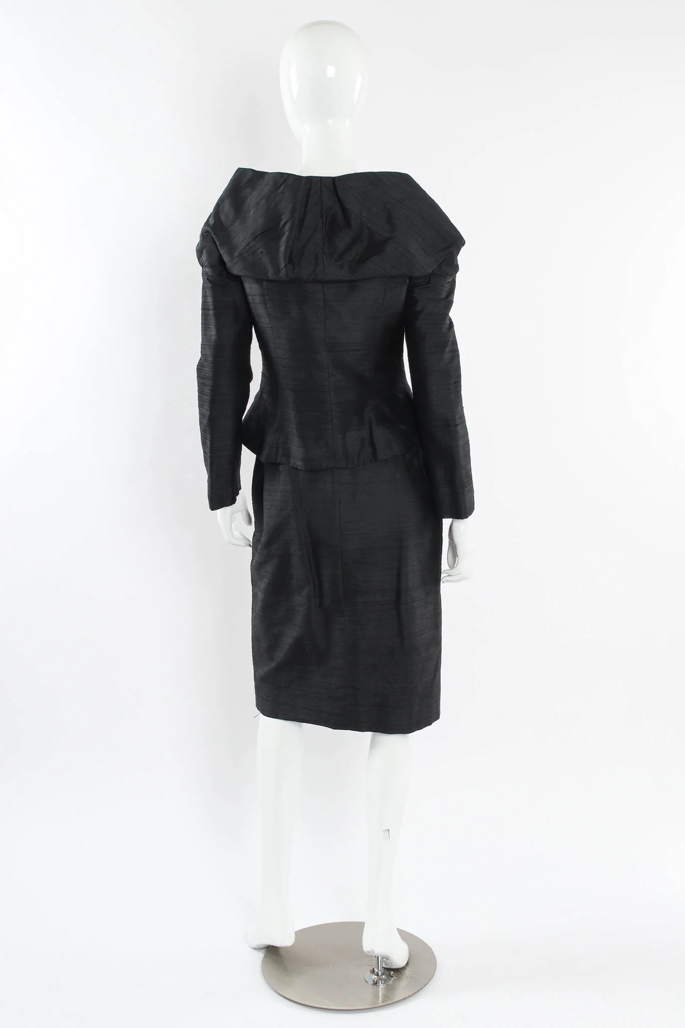 Rhinestone Floral Silk Jacket & Skirt Set - Image 3
