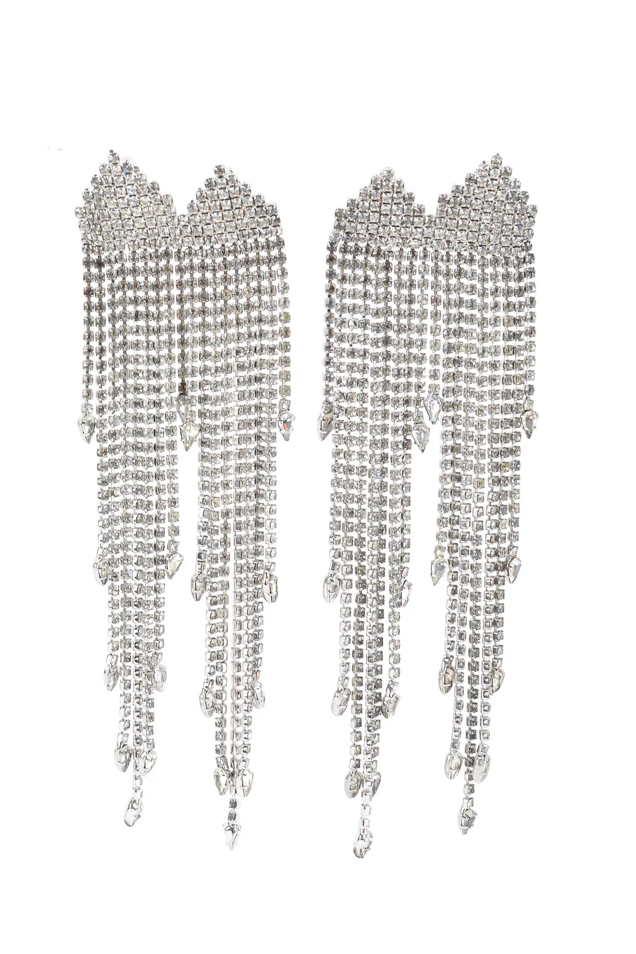 Rhinestone Fringe Cuff Earrings