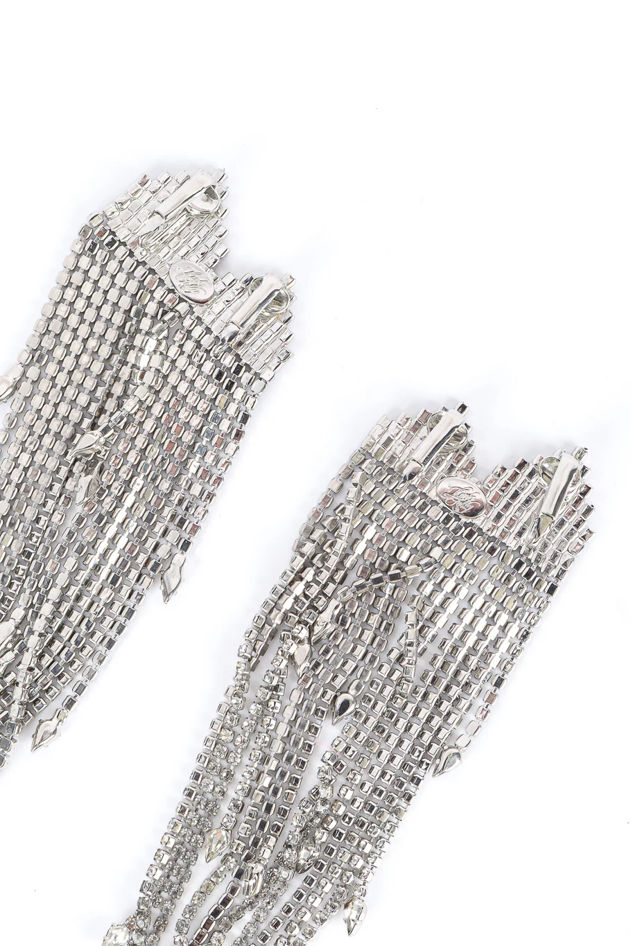 Rhinestone Fringe Cuff Earrings - Image 6