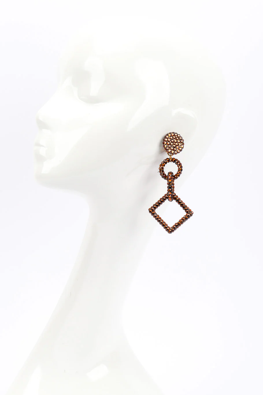 Rhinestone Geometric Earrings - Image 2