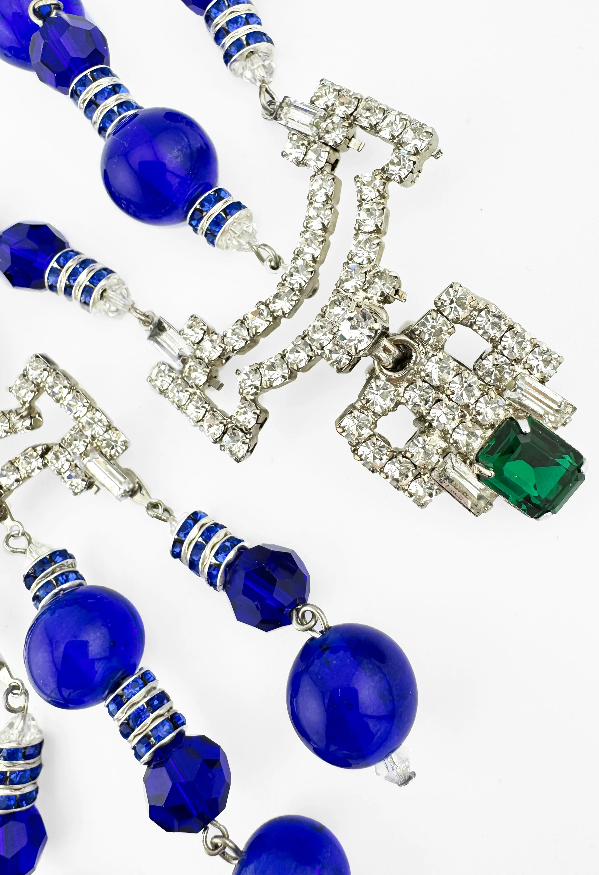 Rhinestone Glass Bead Drop Earrings - Image 3