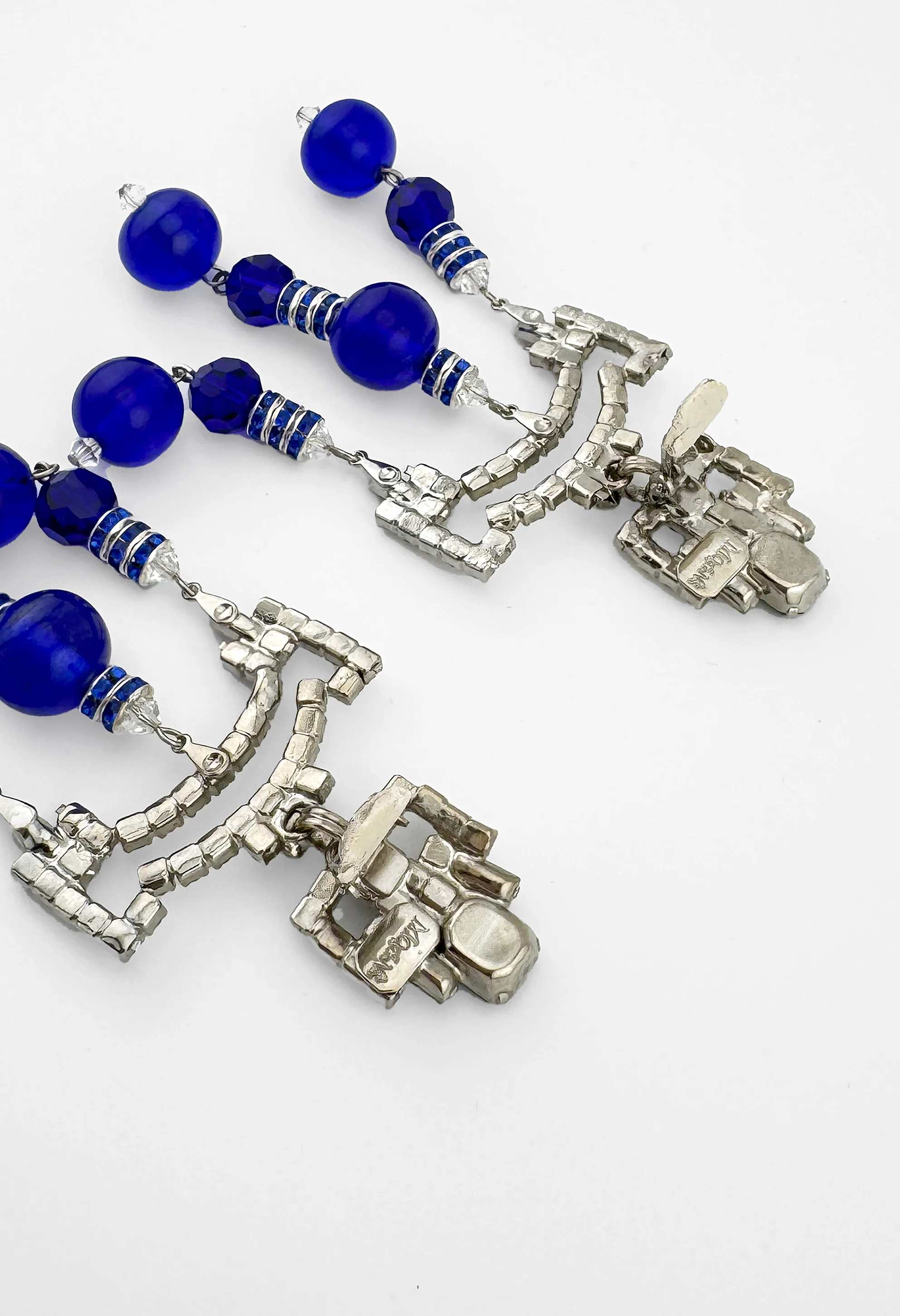 Rhinestone Glass Bead Drop Earrings - Image 4