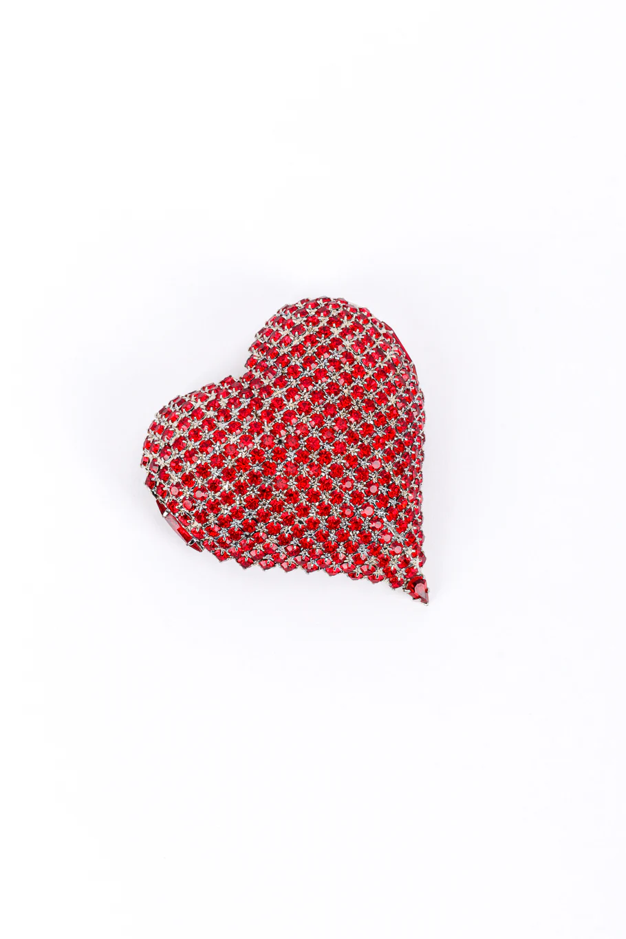 Rhinestone Heart Brooch