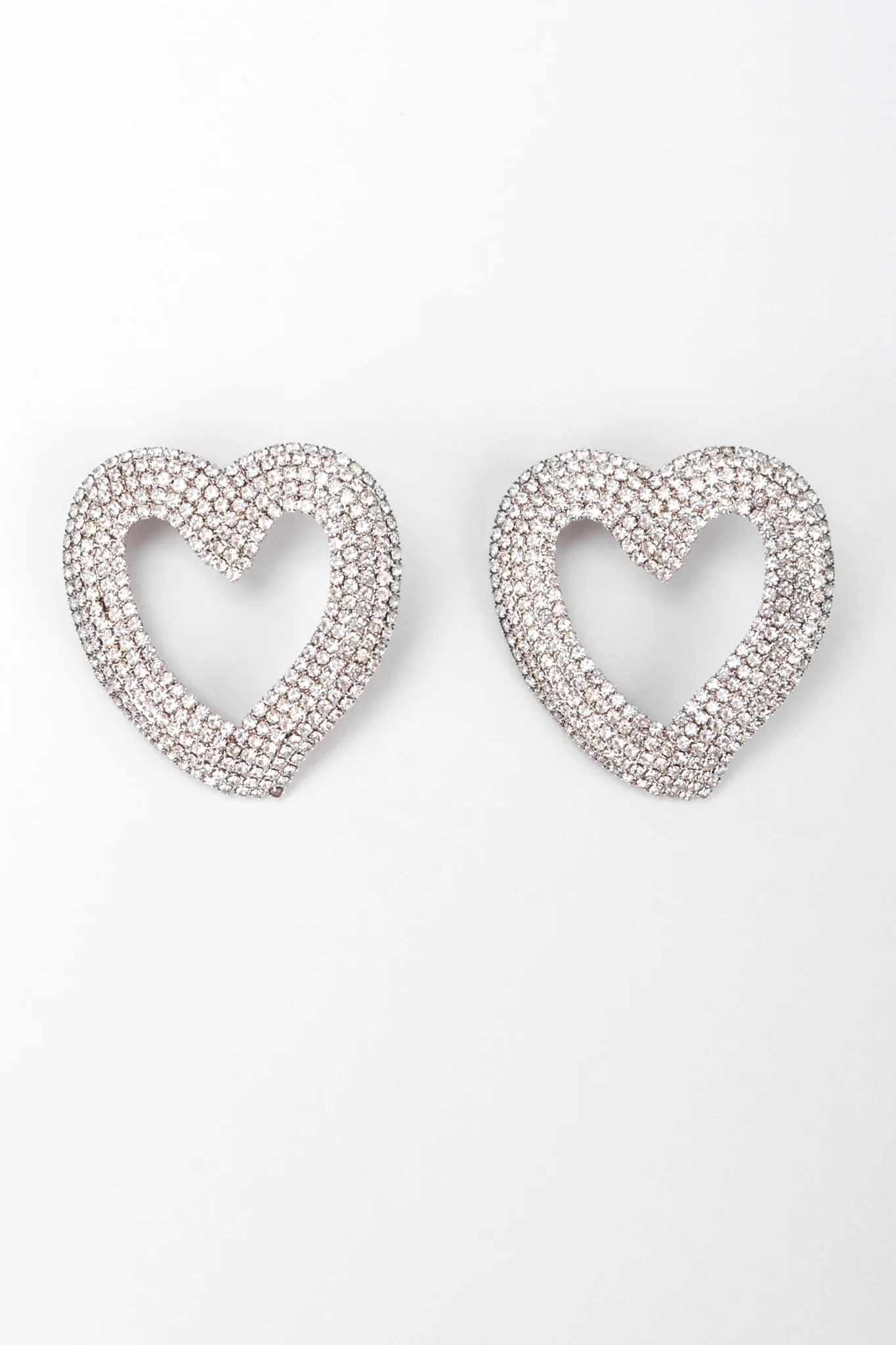 Rhinestone Heart Earrings - Image 3