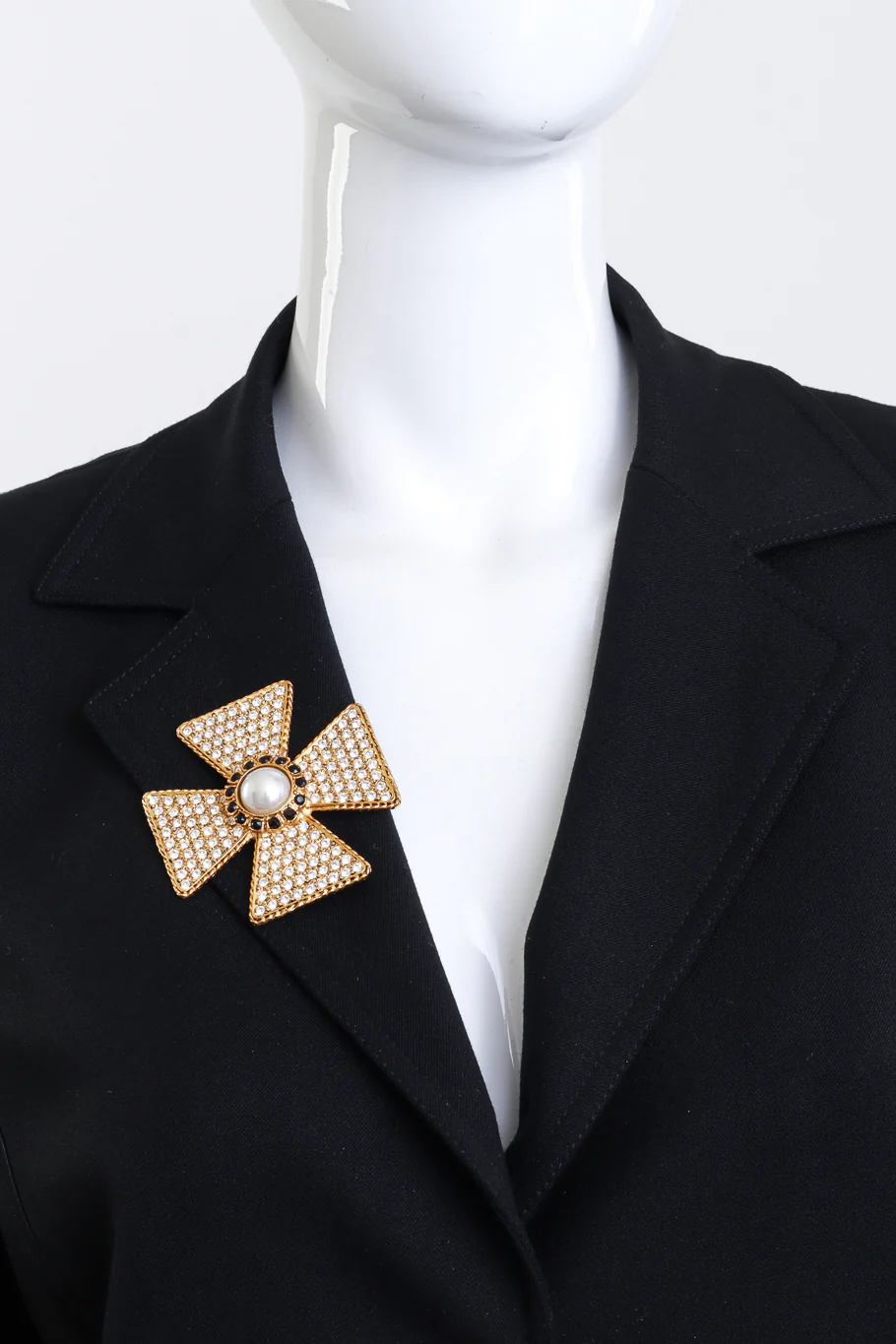 Rhinestone Maltese Cross Brooch - Image 2