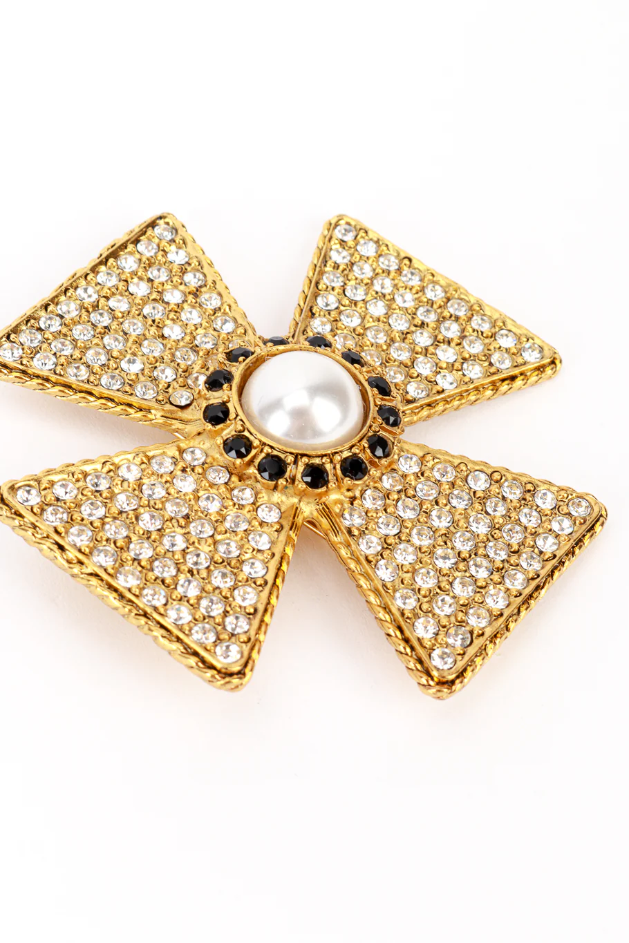 Rhinestone Maltese Cross Brooch - Image 3