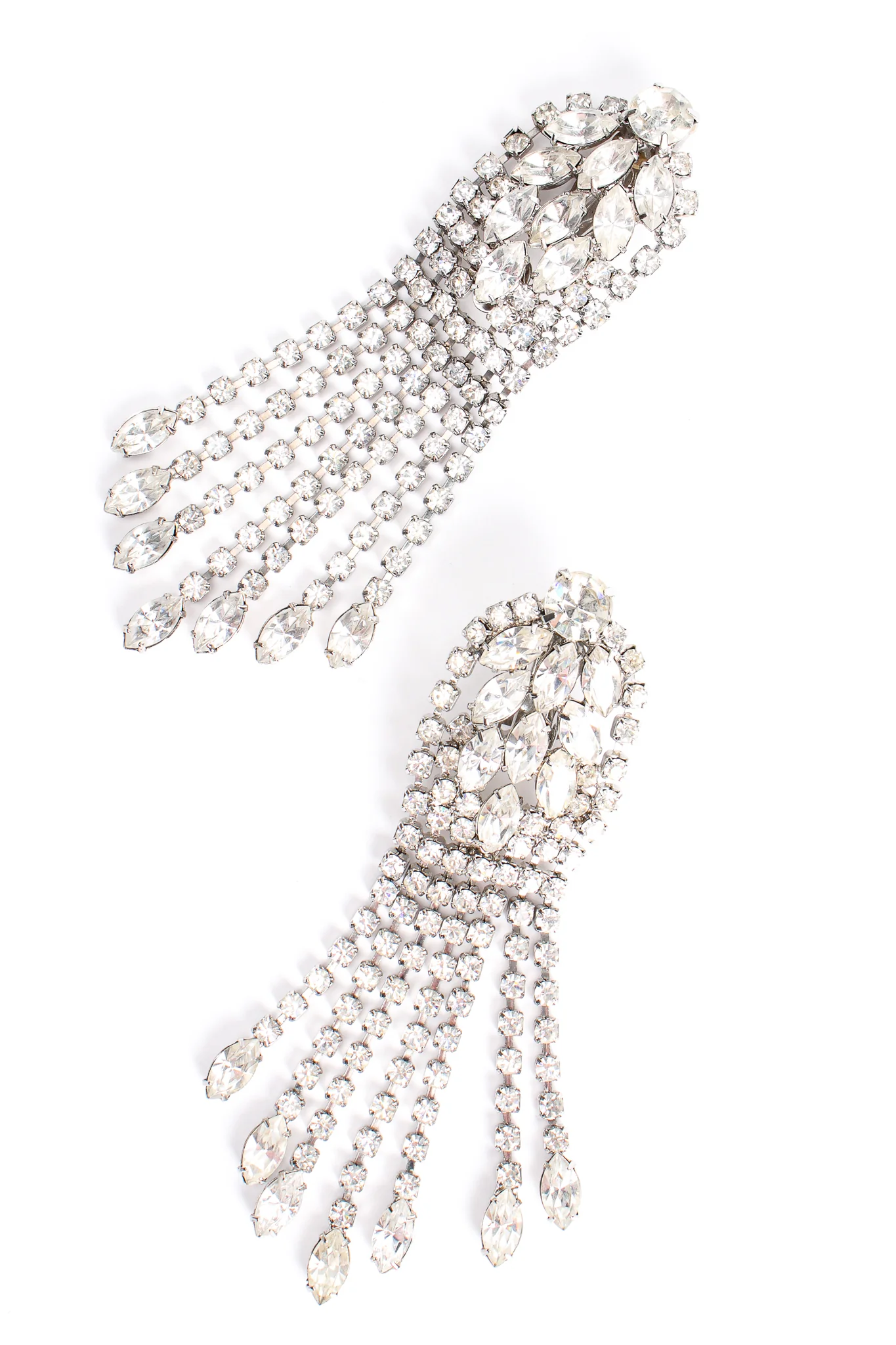 Rhinestone Marquise Fringe Earrings - Image 5