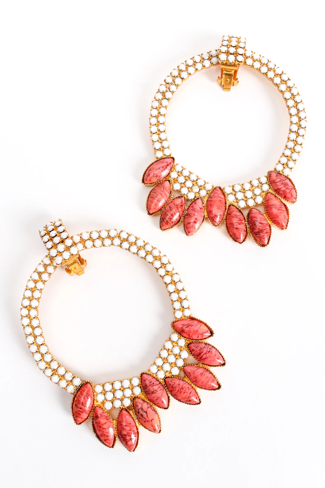 Rhinestone Marquise Hoop Earrings