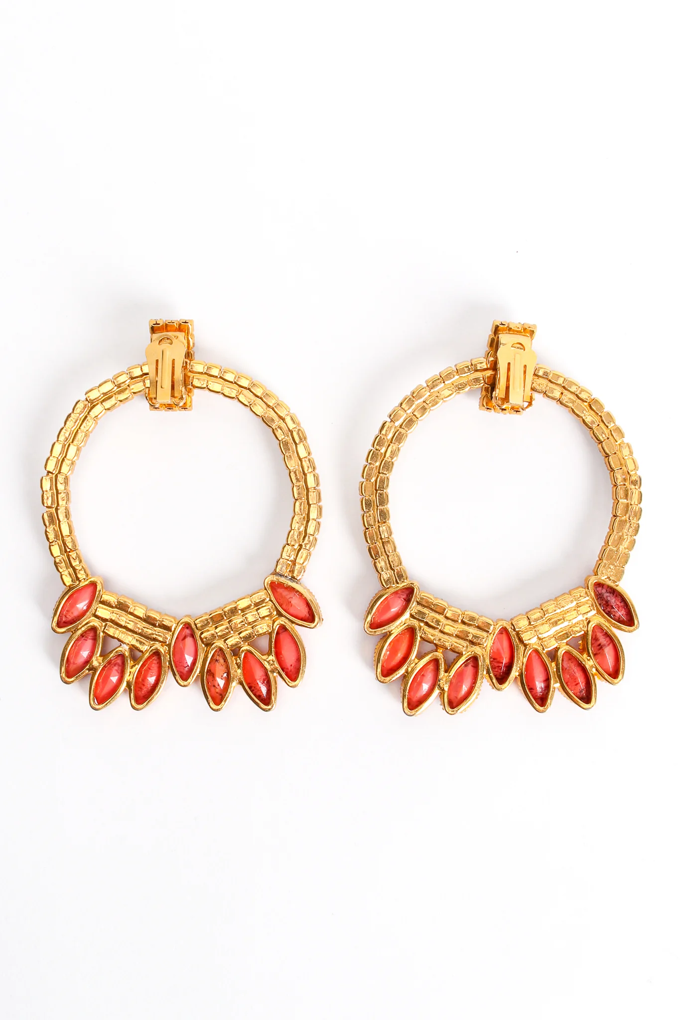 Rhinestone Marquise Hoop Earrings - Image 11