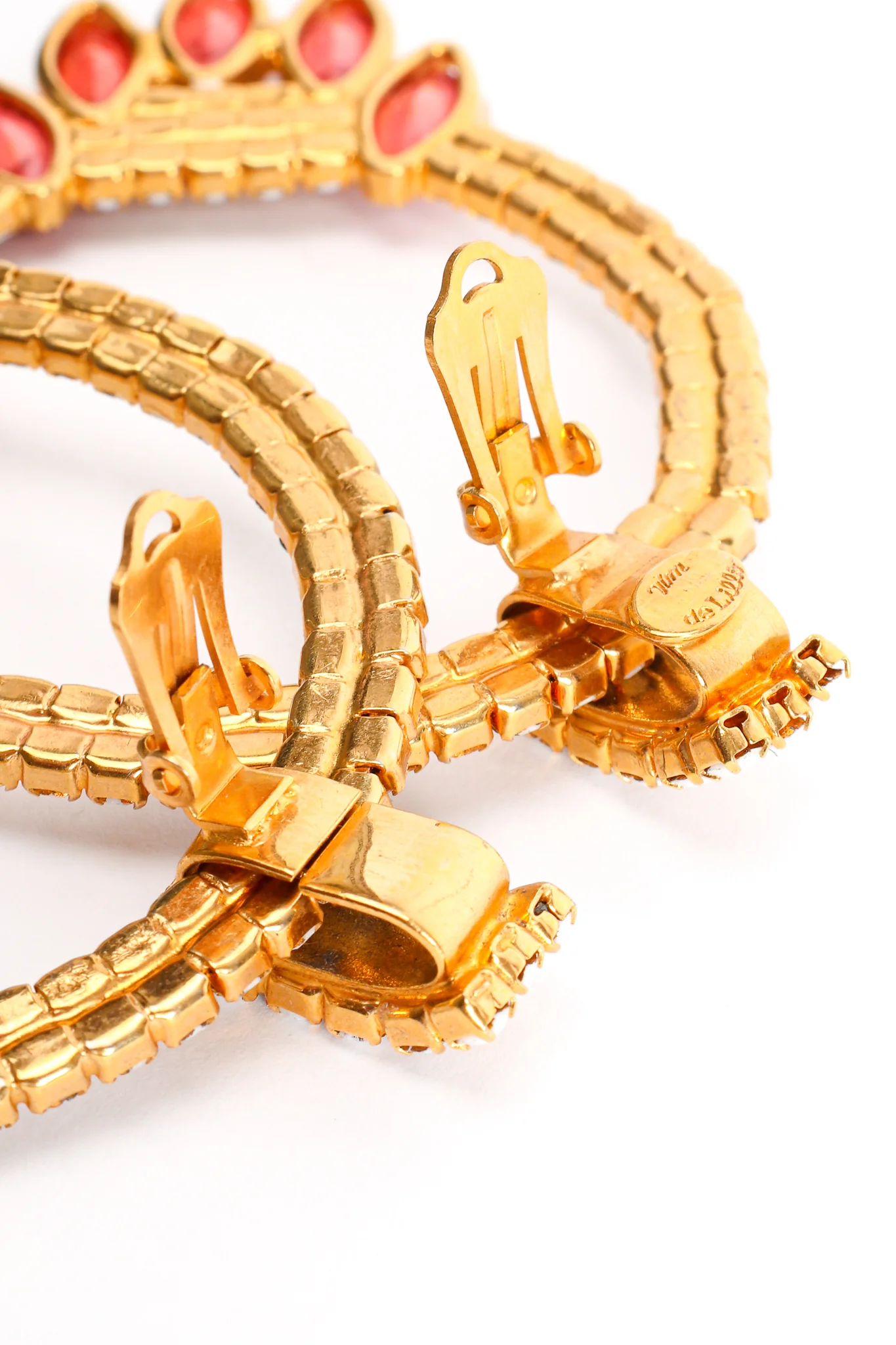 Rhinestone Marquise Hoop Earrings - Image 12