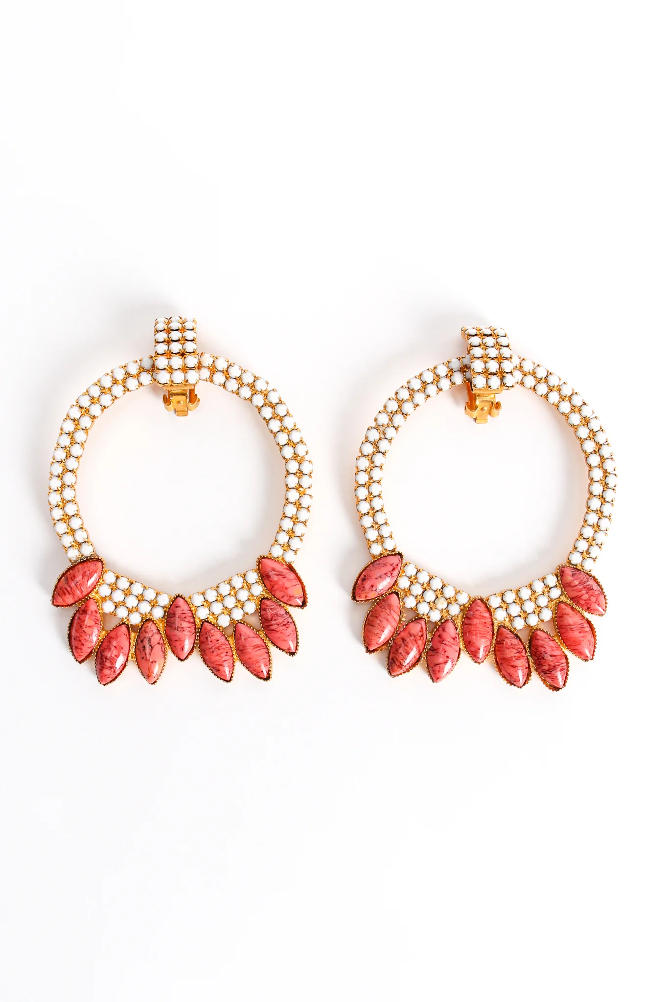 Rhinestone Marquise Hoop Earrings - Image 5