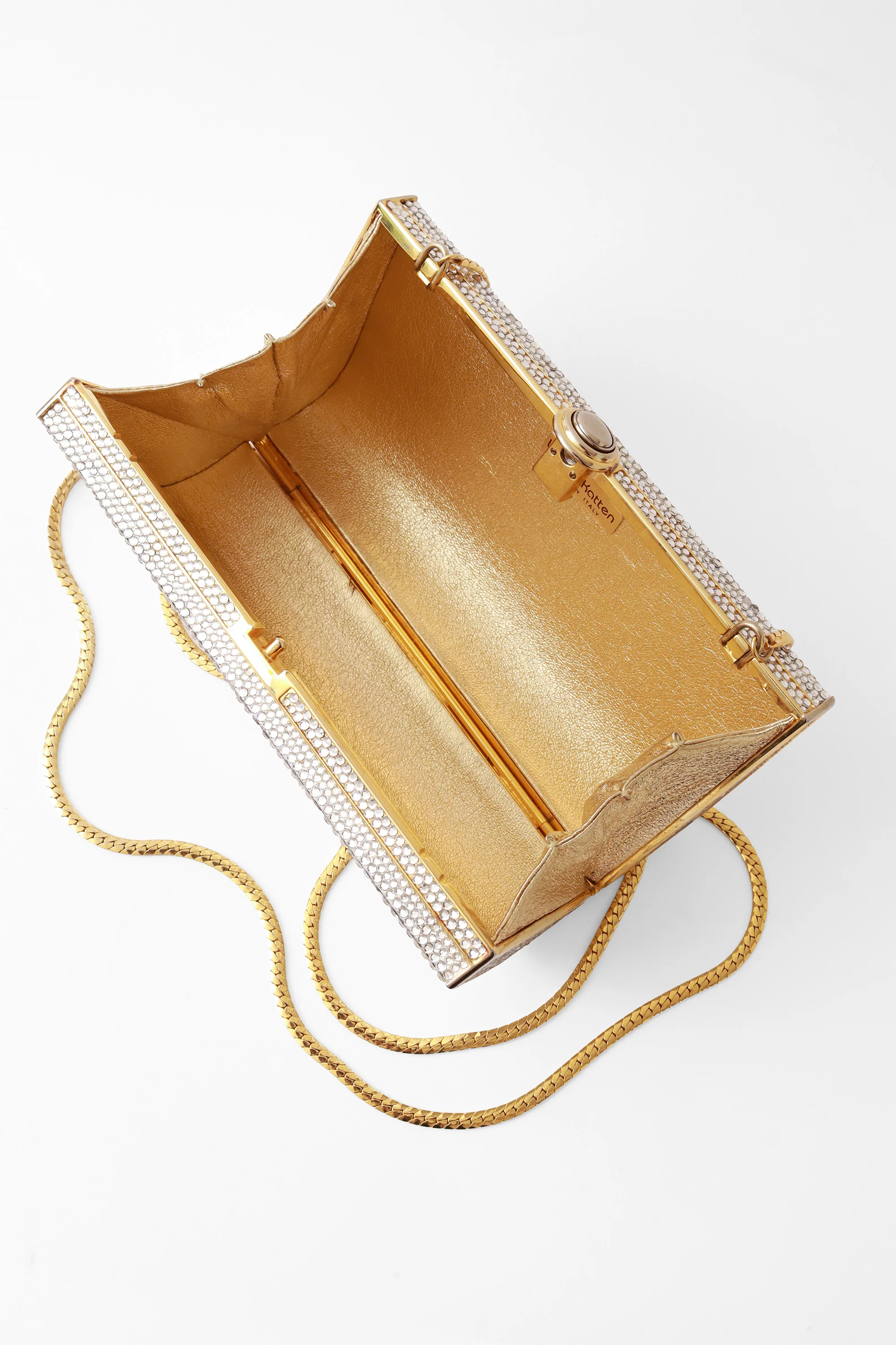 Rhinestone Metal Clutch Bag - Image 4