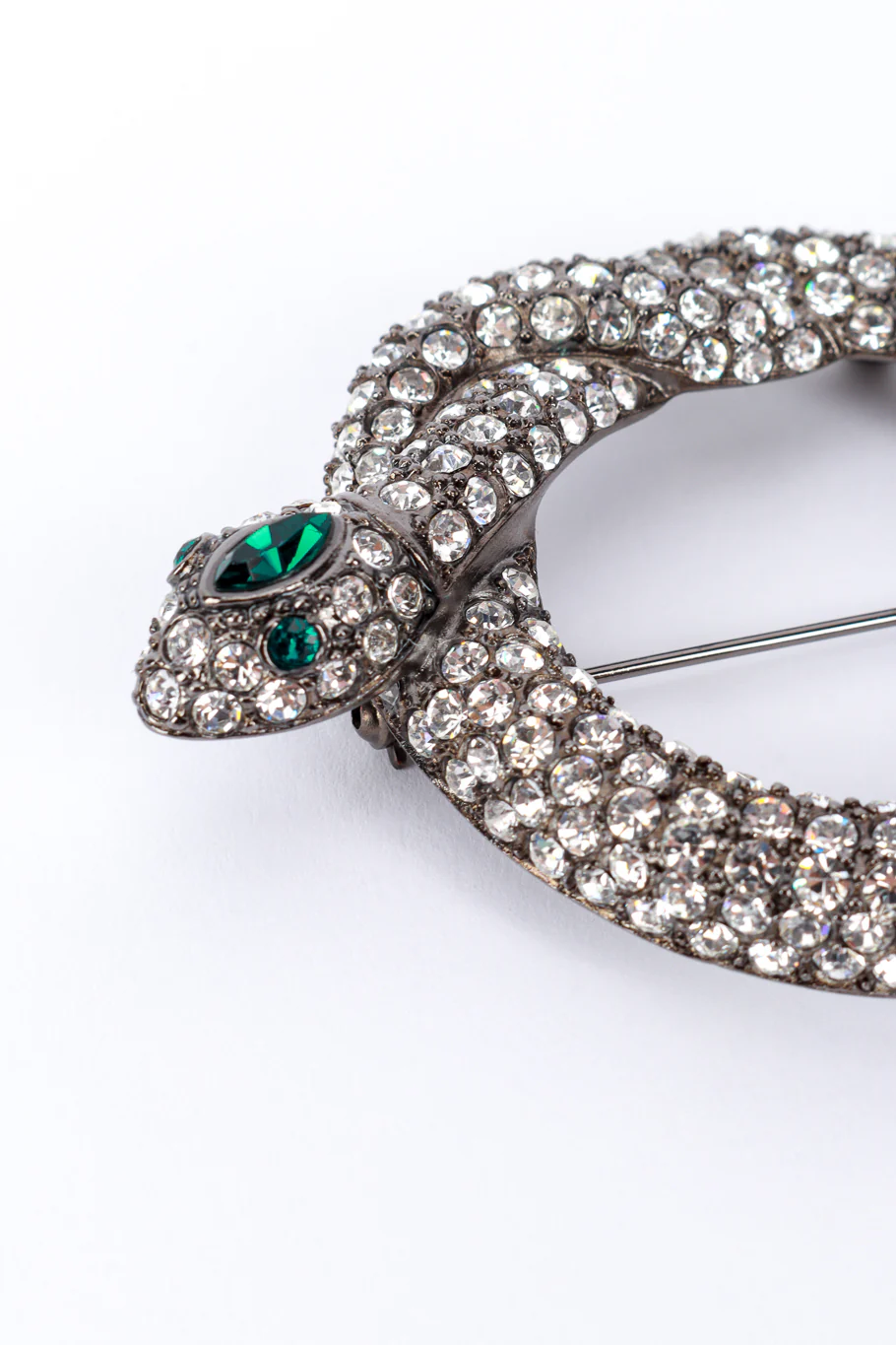 Rhinestone O-Ring Snake Brooch - Image 4