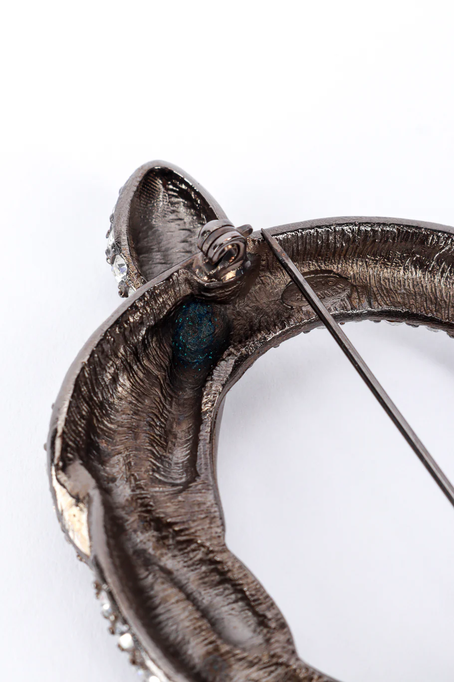 Rhinestone O-Ring Snake Brooch - Image 6