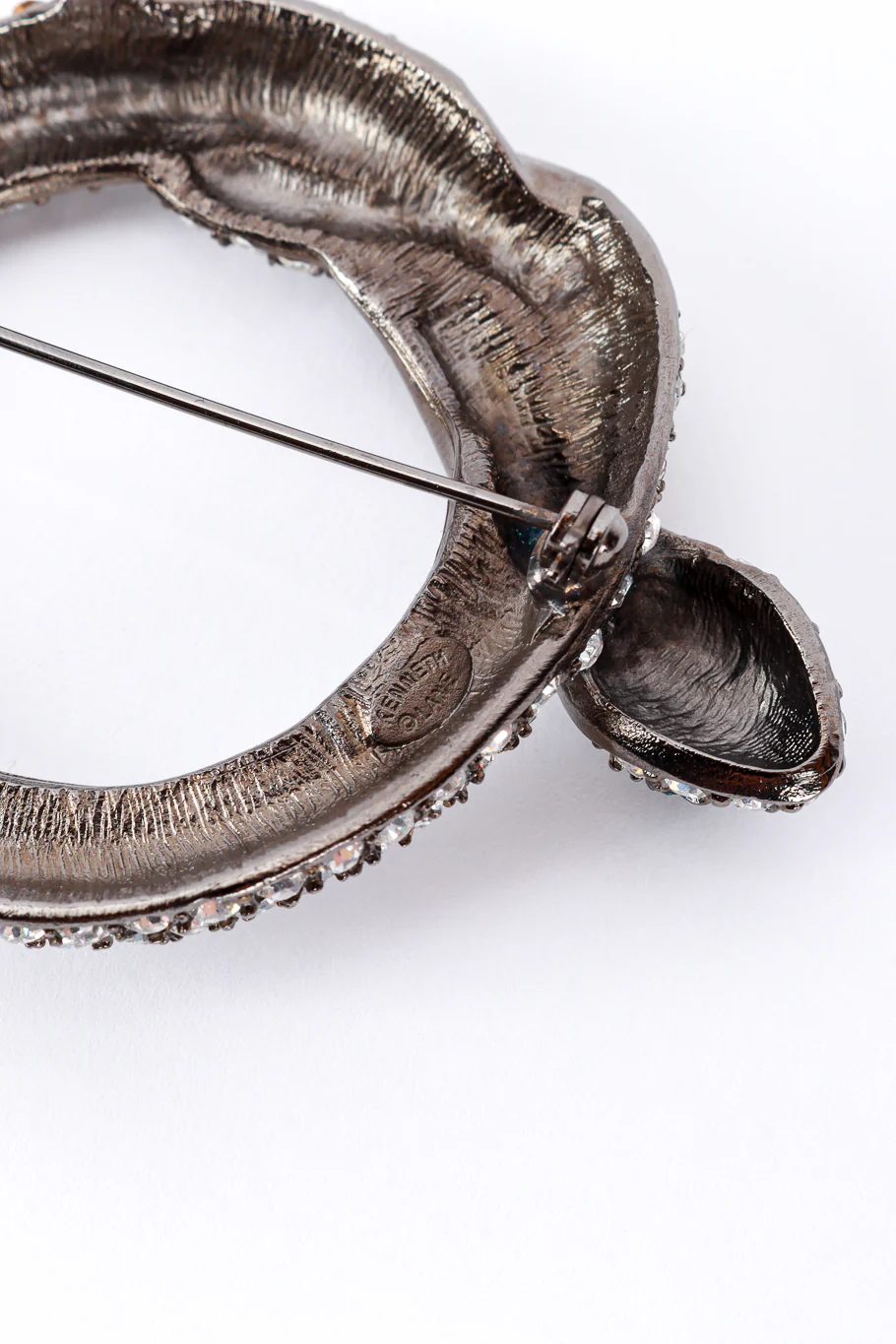 Rhinestone O-Ring Snake Brooch - Image 7