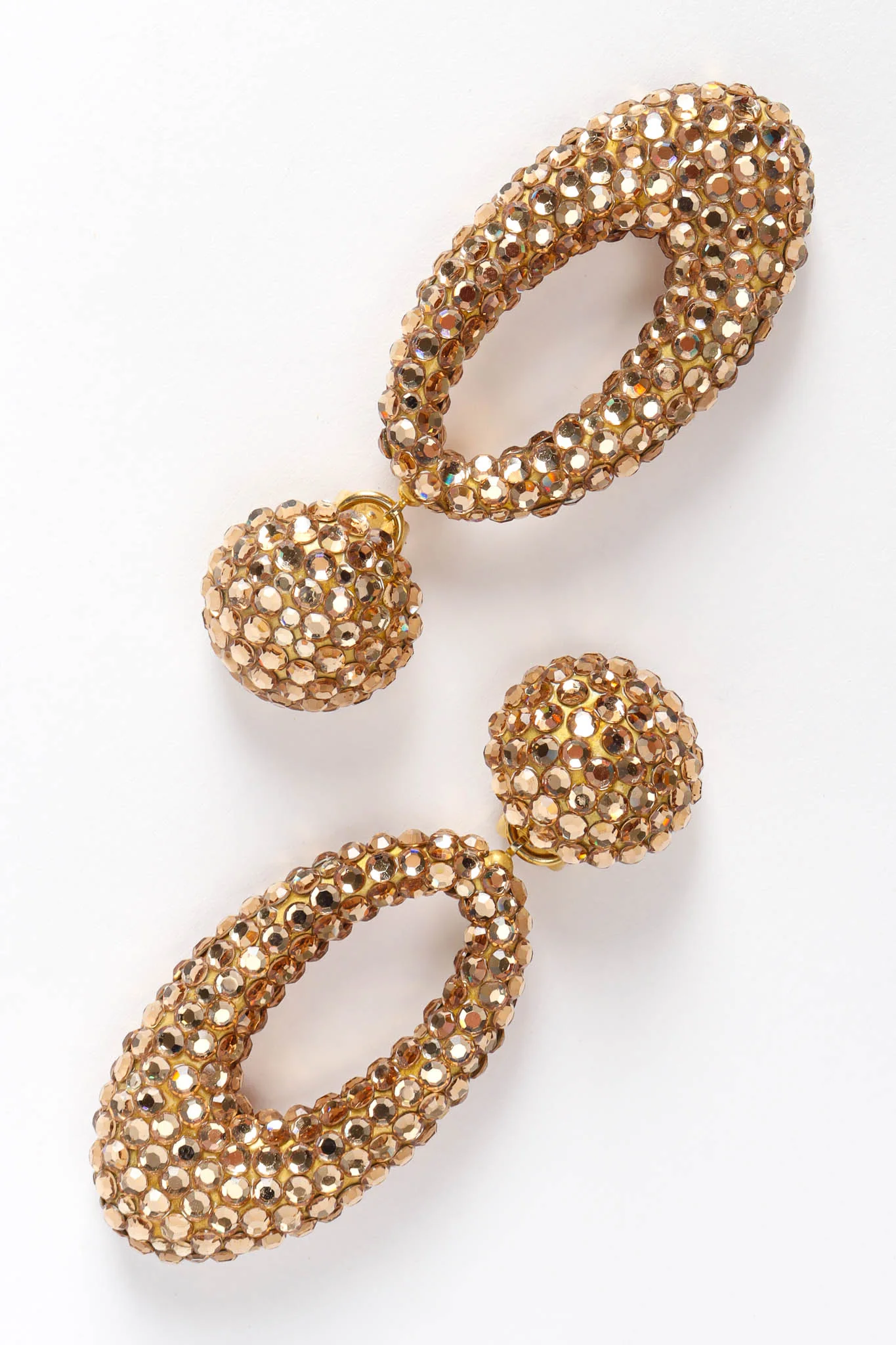 Rhinestone Oval Drop Earrings
