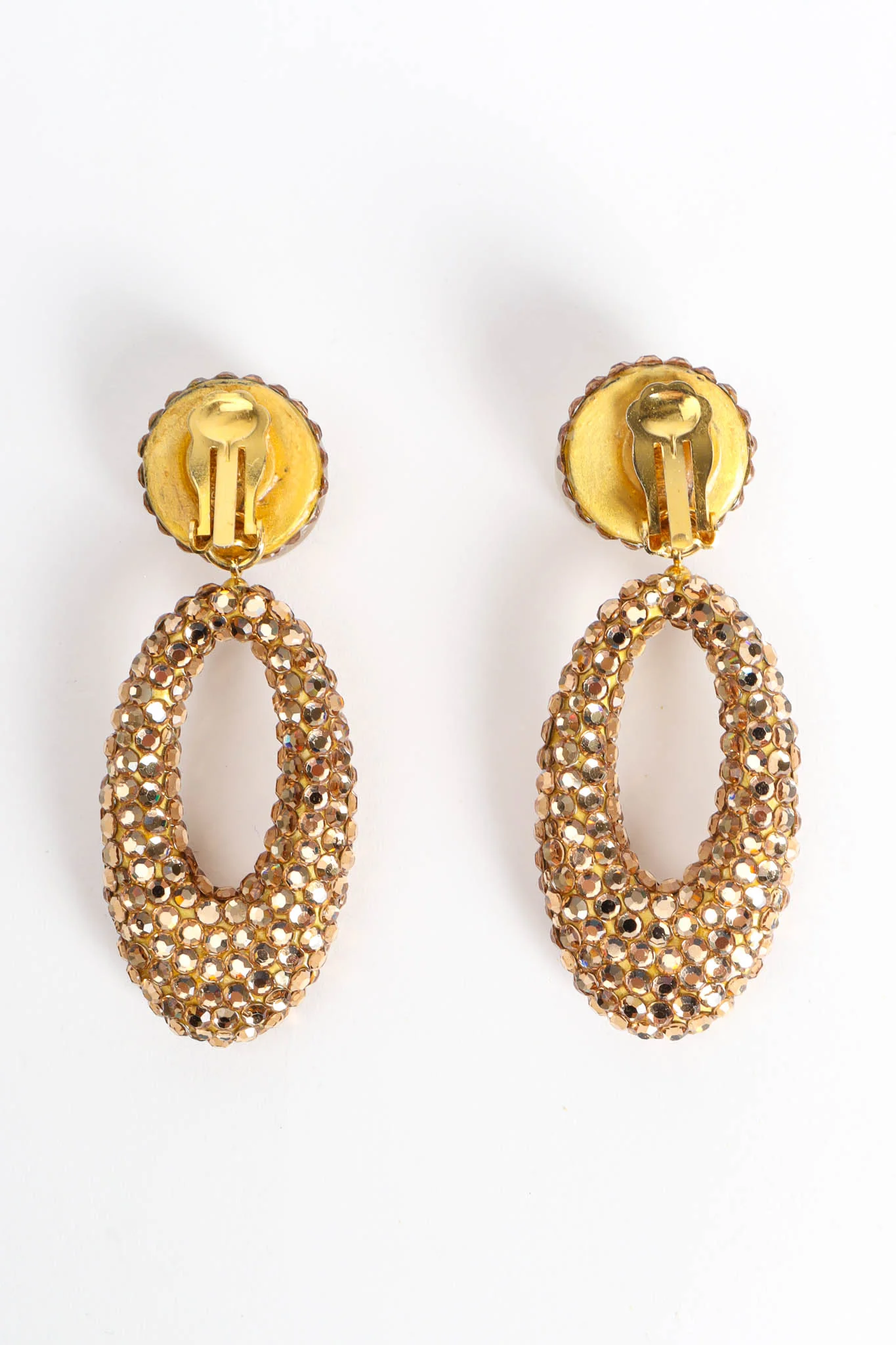 Rhinestone Oval Drop Earrings - Image 6