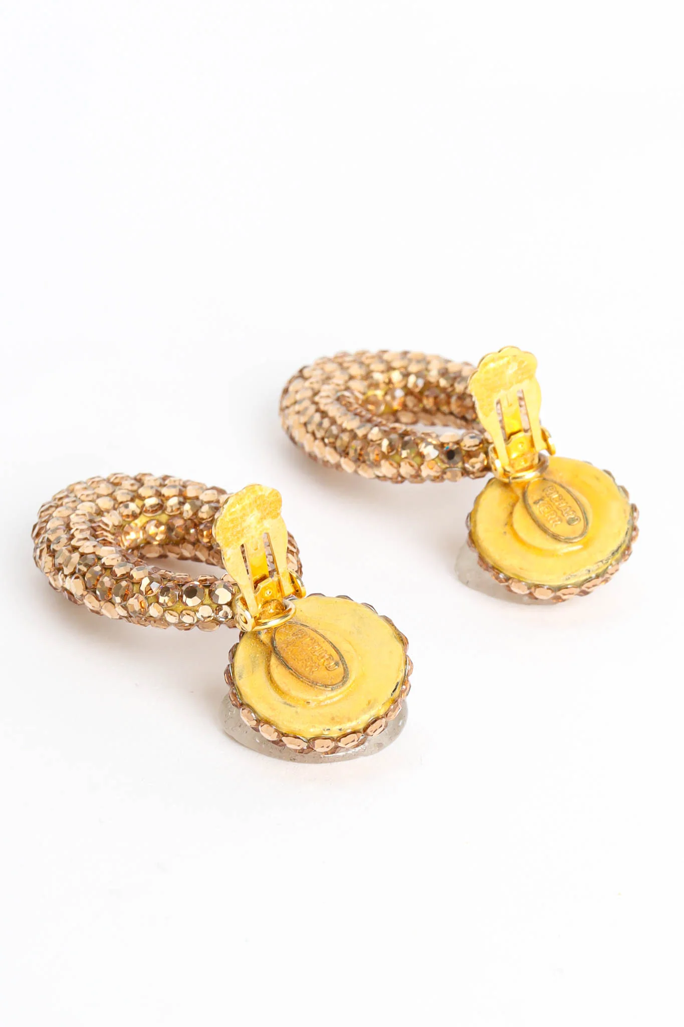 Rhinestone Oval Drop Earrings - Image 7