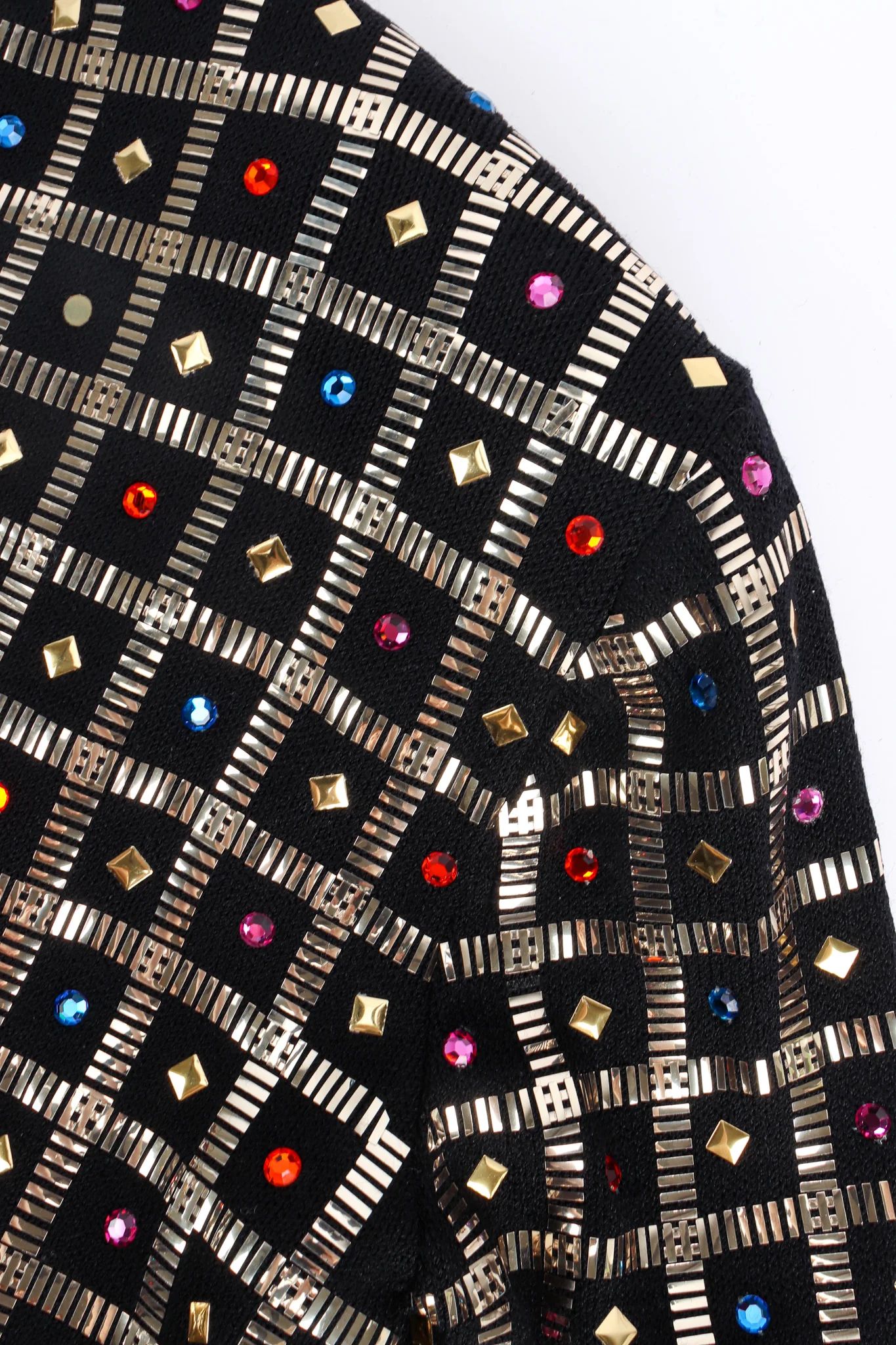 Rhinestone Paillette Checkered Jacket - Image 13