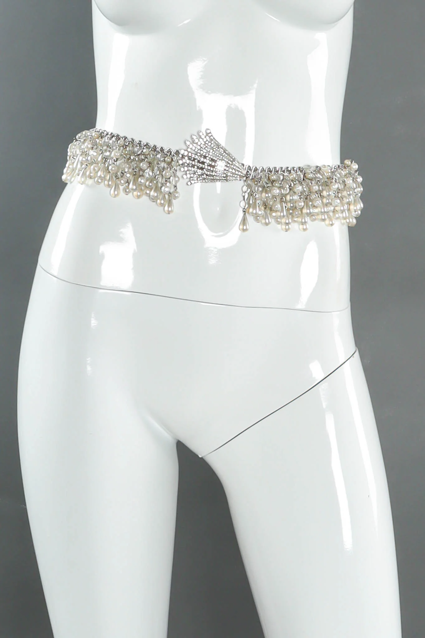 Rhinestone Pearl Cluster Stretch Belt - Image 2