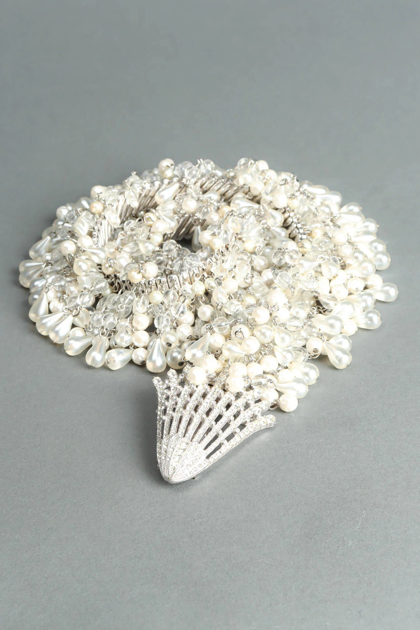 Rhinestone Pearl Cluster Stretch Belt - Image 4